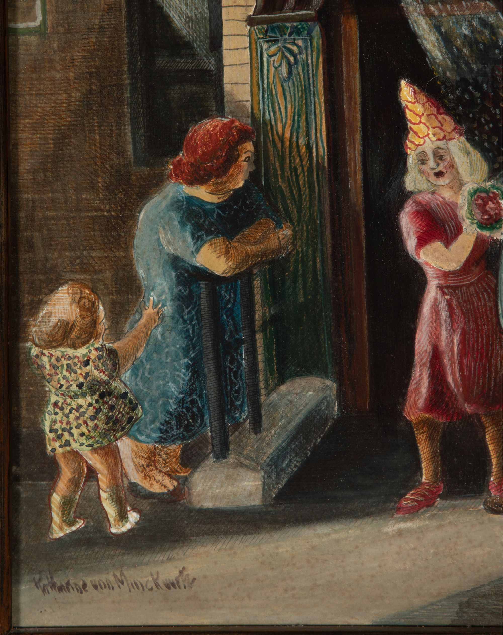 KATHERINE VON MINCKWITZ (1903-1954) WPA ERA GOUACHE