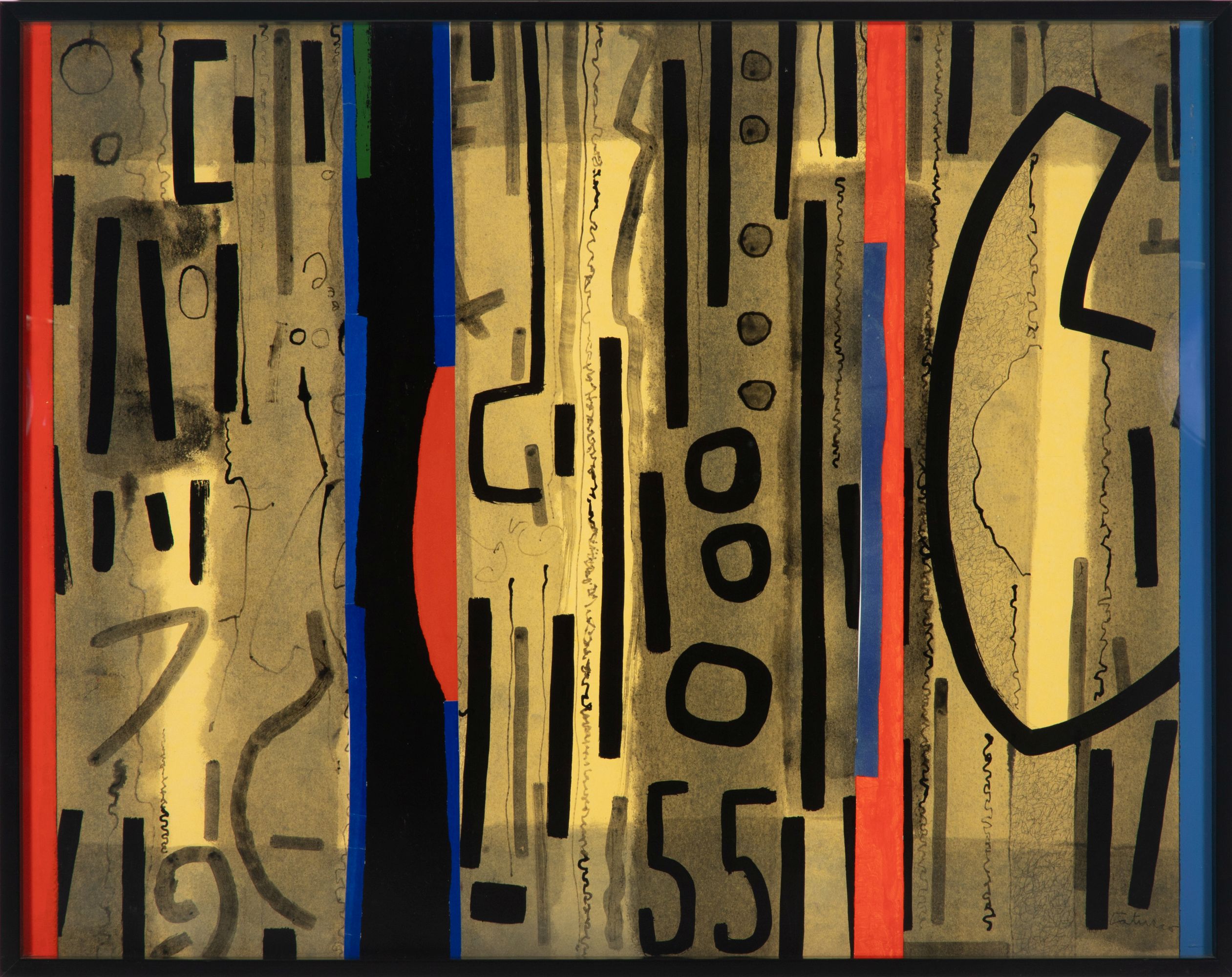 LOUIS CATUSCO (1927-1995) TAOS MODERN MIXED MEDIA, 1955
