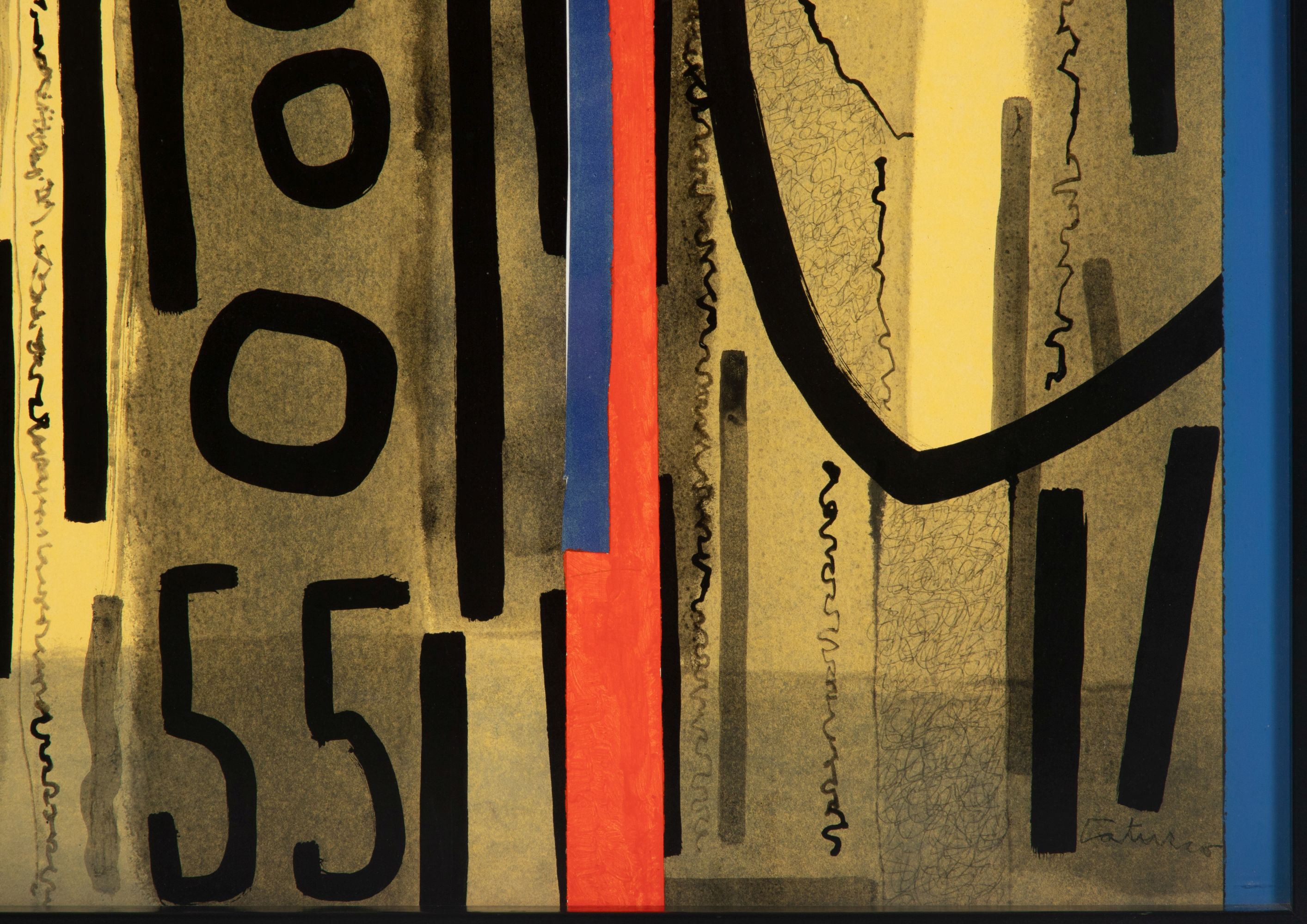 LOUIS CATUSCO (1927-1995) TAOS MODERN MIXED MEDIA, 1955