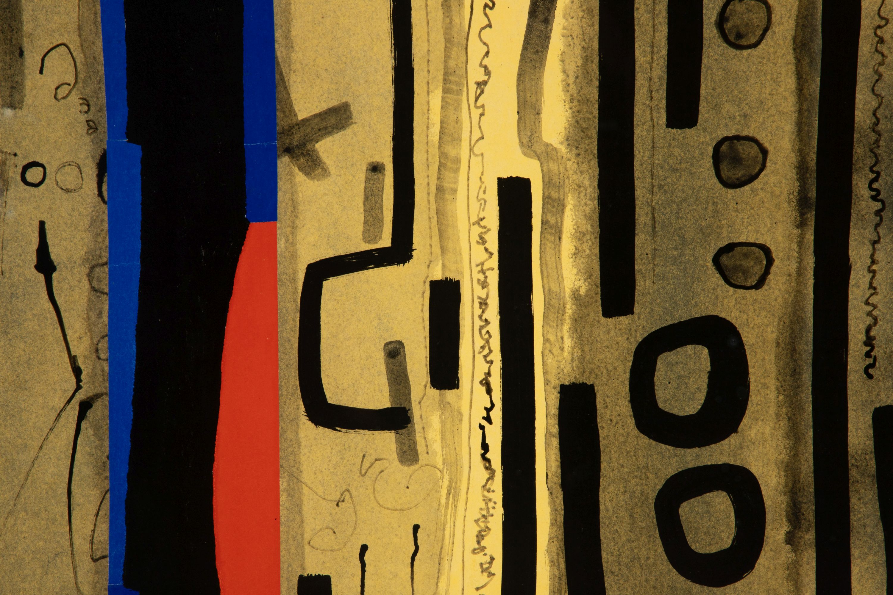 LOUIS CATUSCO (1927-1995) TAOS MODERN MIXED MEDIA, 1955