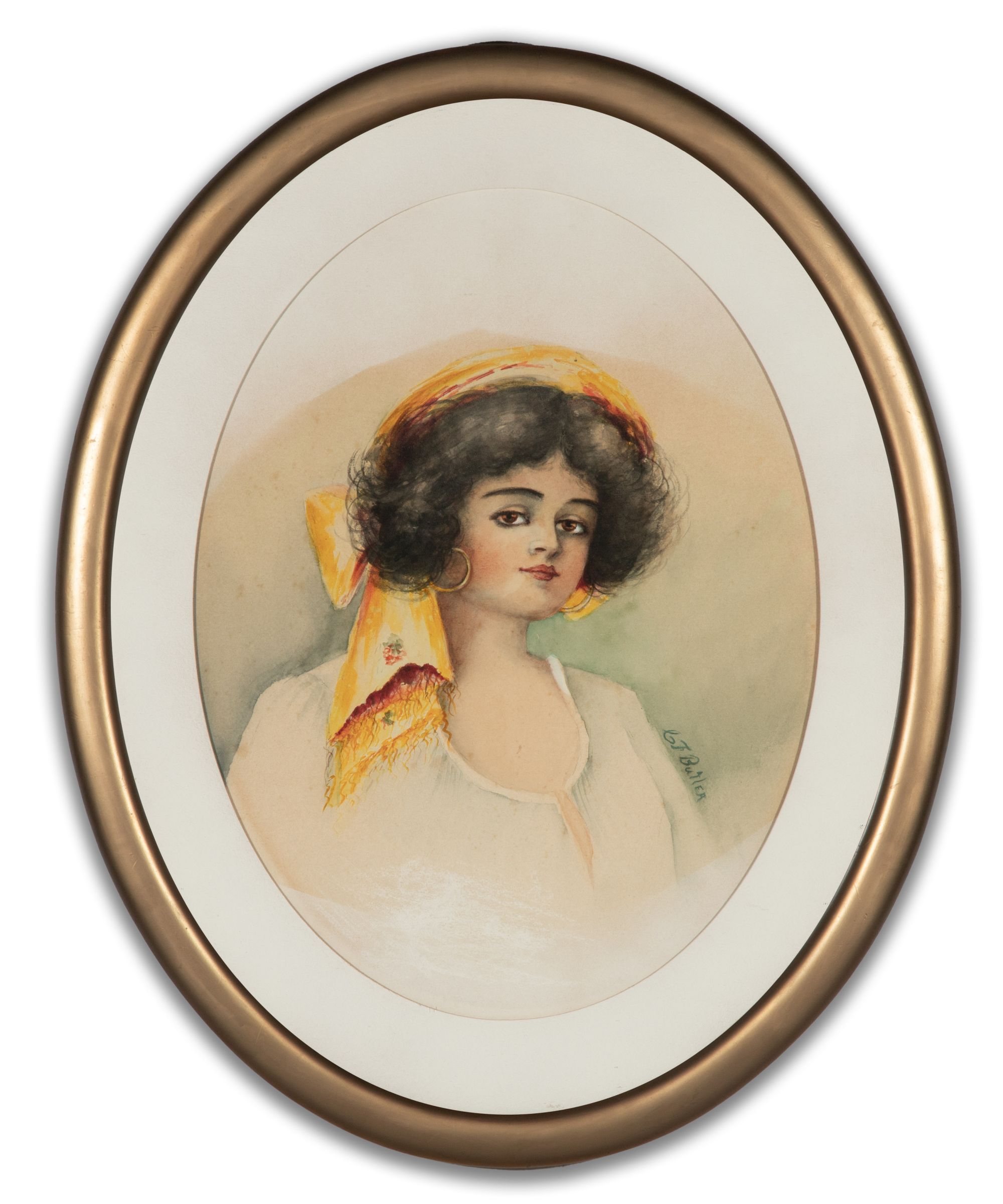WATERCOLOR SIGNED BUTLER CIRCA 1910
