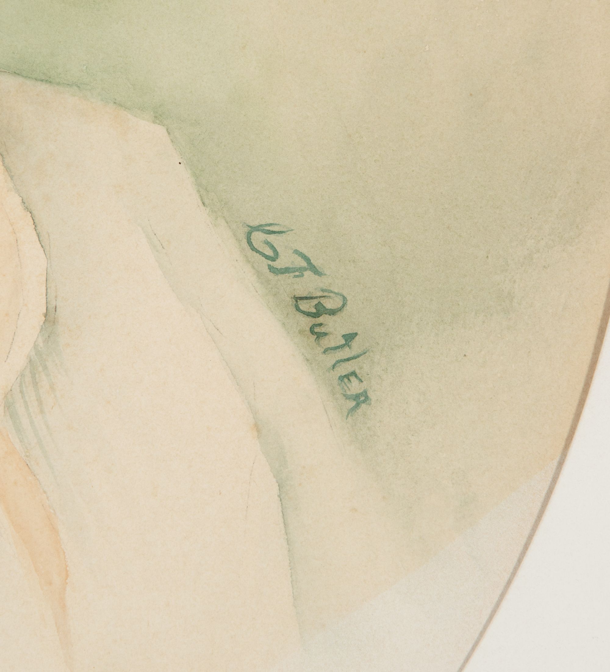 WATERCOLOR SIGNED BUTLER CIRCA 1910