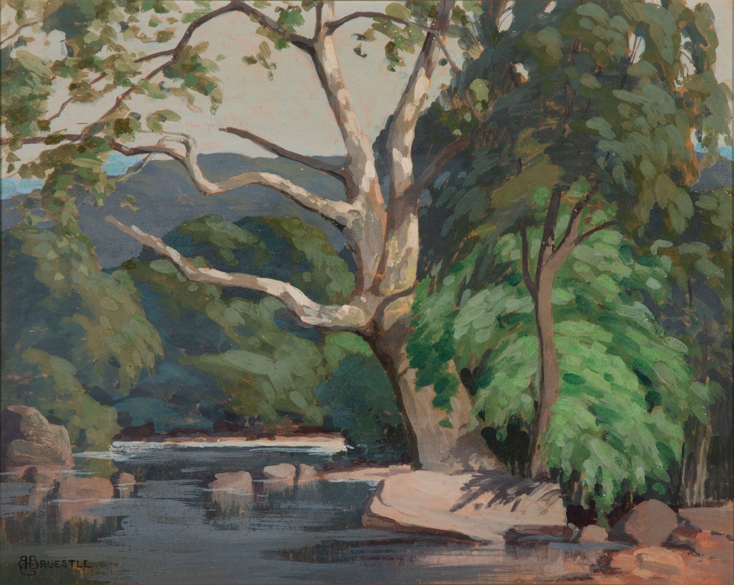 BERTRAM GEORGE BRUESTLE (1906-1968) OIL ON BOARD