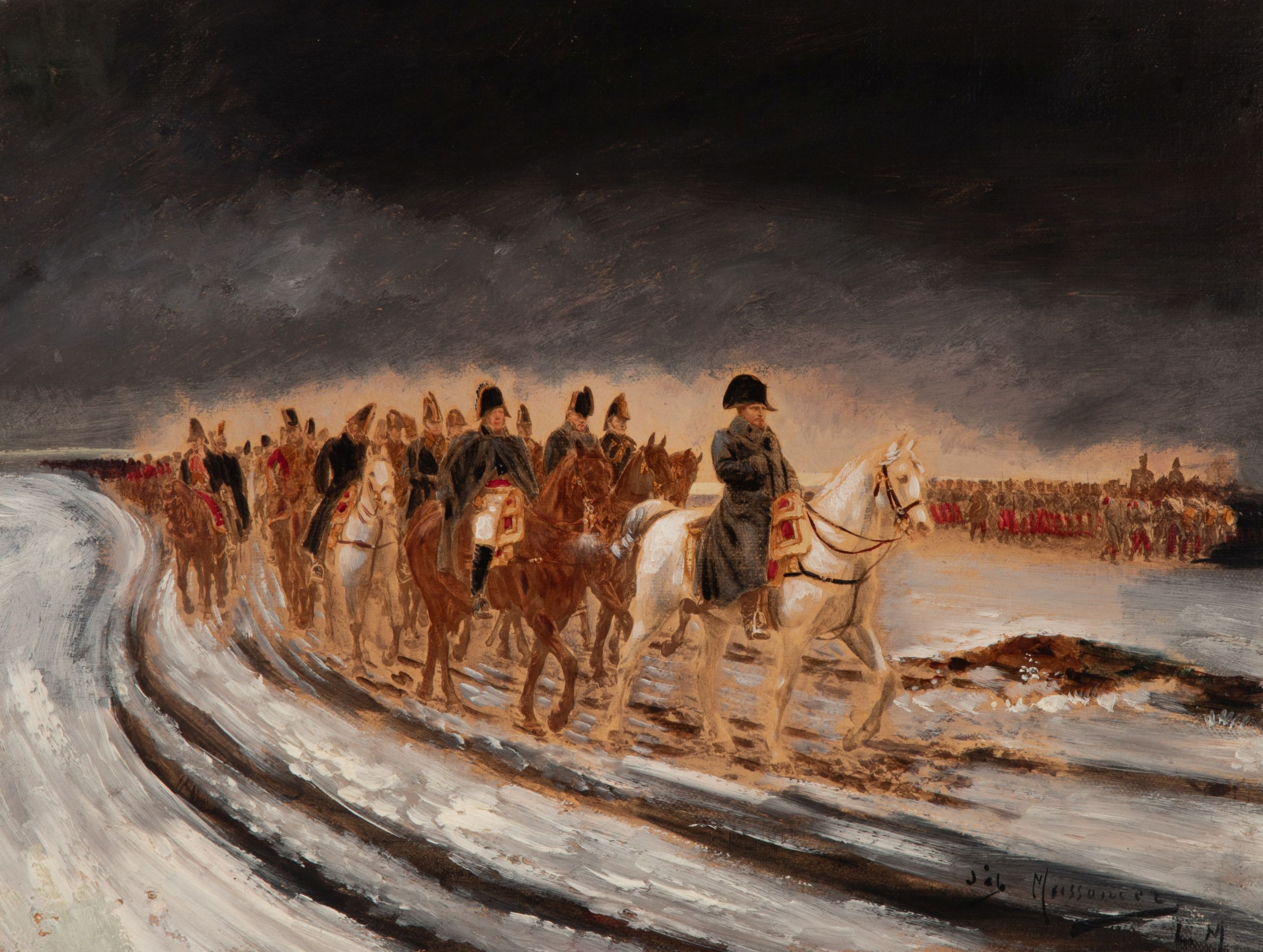 HAND HEIGHTENED IMAGE ON CANVAS CIRCA 1910