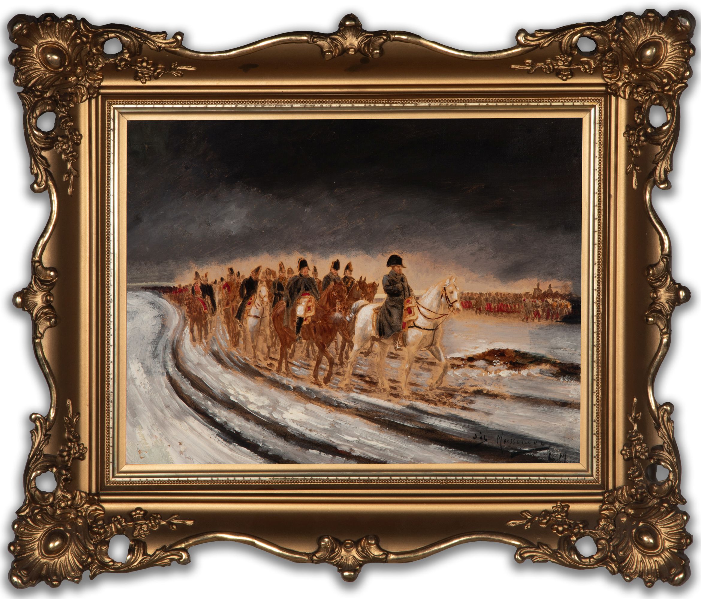 HAND HEIGHTENED IMAGE ON CANVAS CIRCA 1910