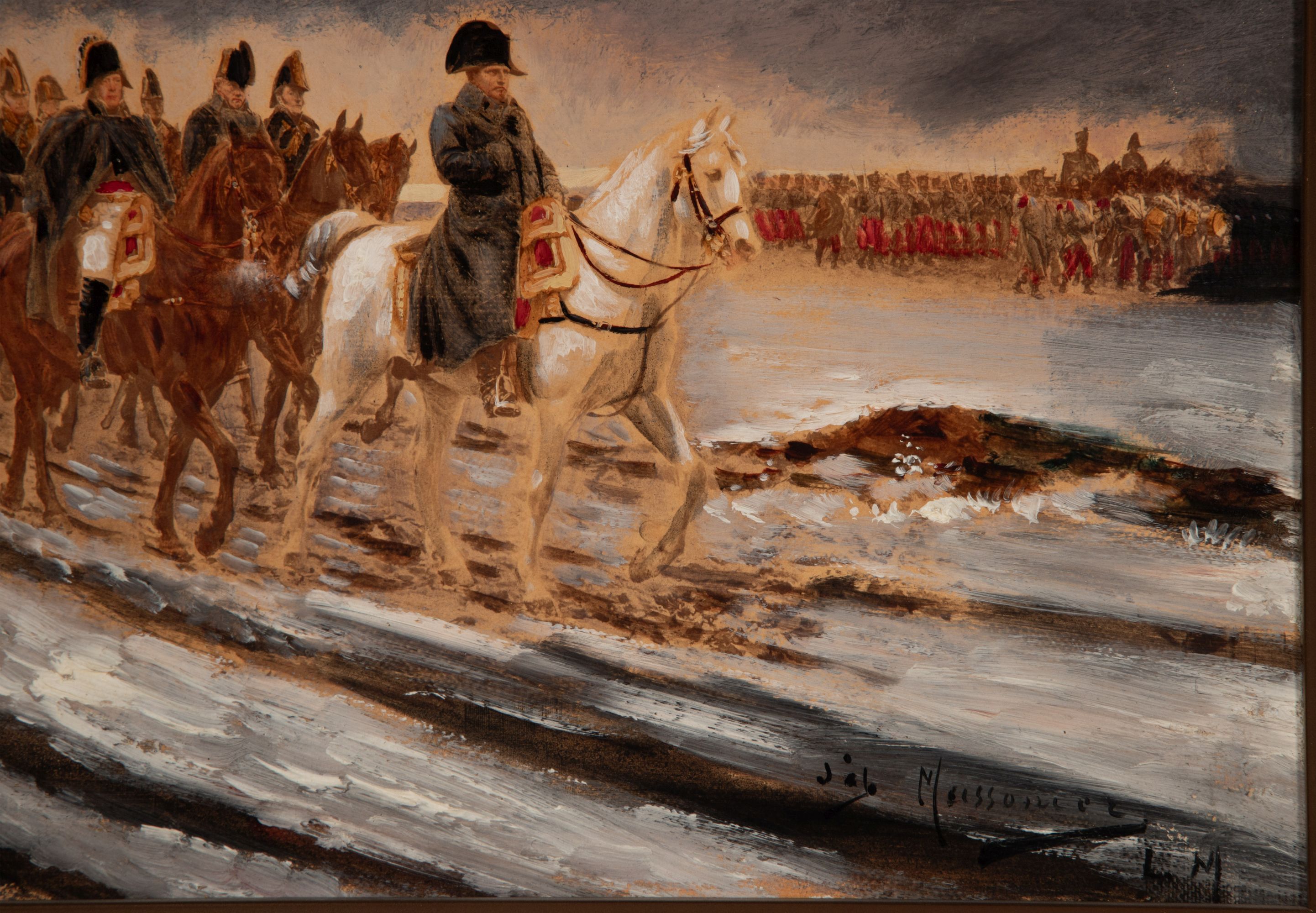 HAND HEIGHTENED IMAGE ON CANVAS CIRCA 1910