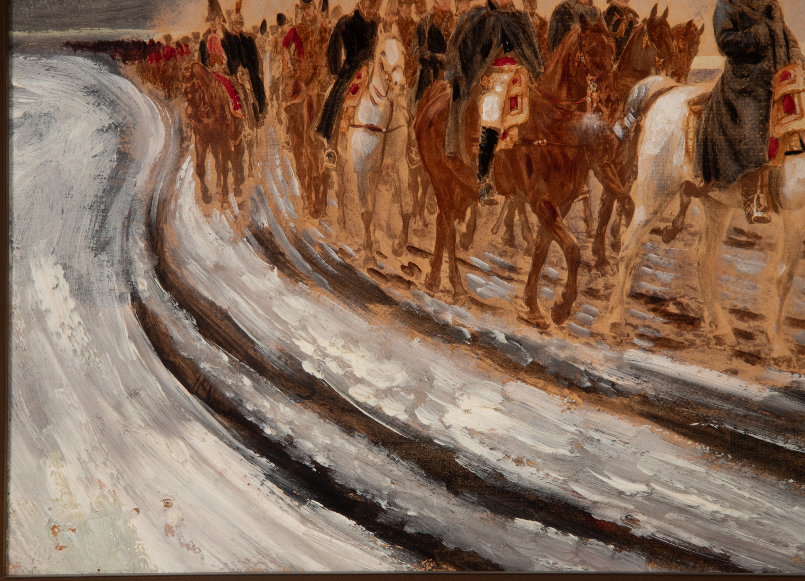 HAND HEIGHTENED IMAGE ON CANVAS CIRCA 1910