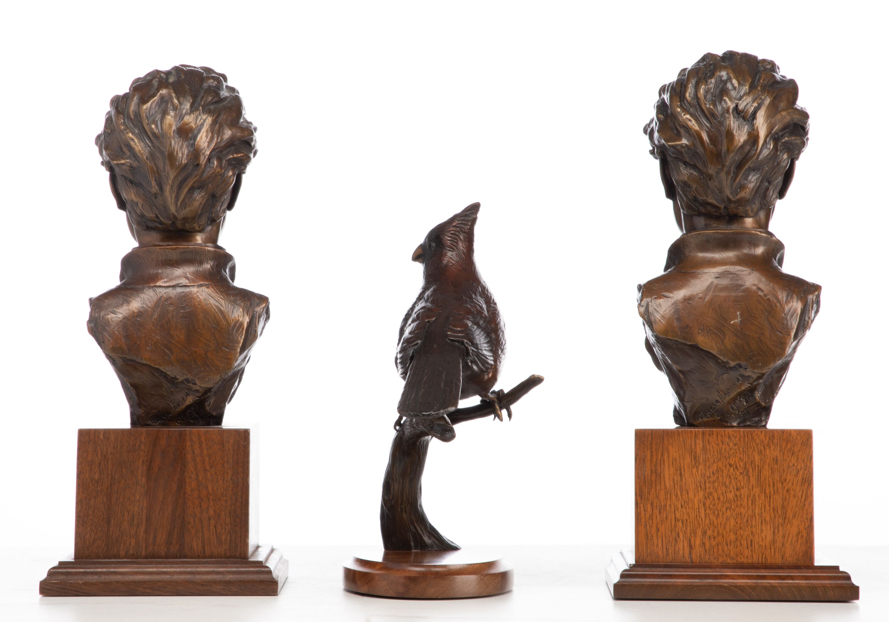 CLIFF HOLESTELLE & TERESA HANSEN BRONZE SCULPTURE (3)