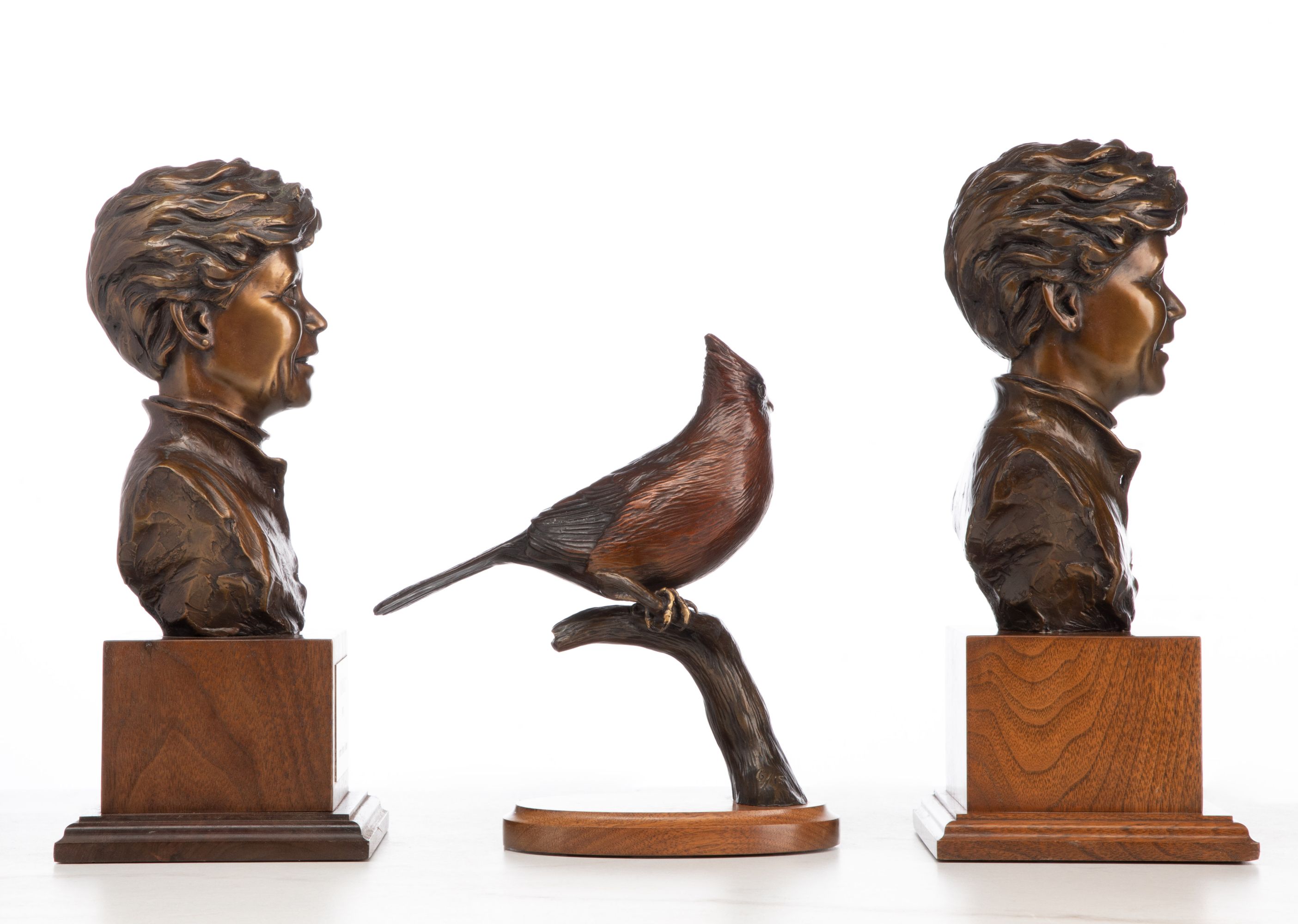 CLIFF HOLESTELLE & TERESA HANSEN BRONZE SCULPTURE (3)