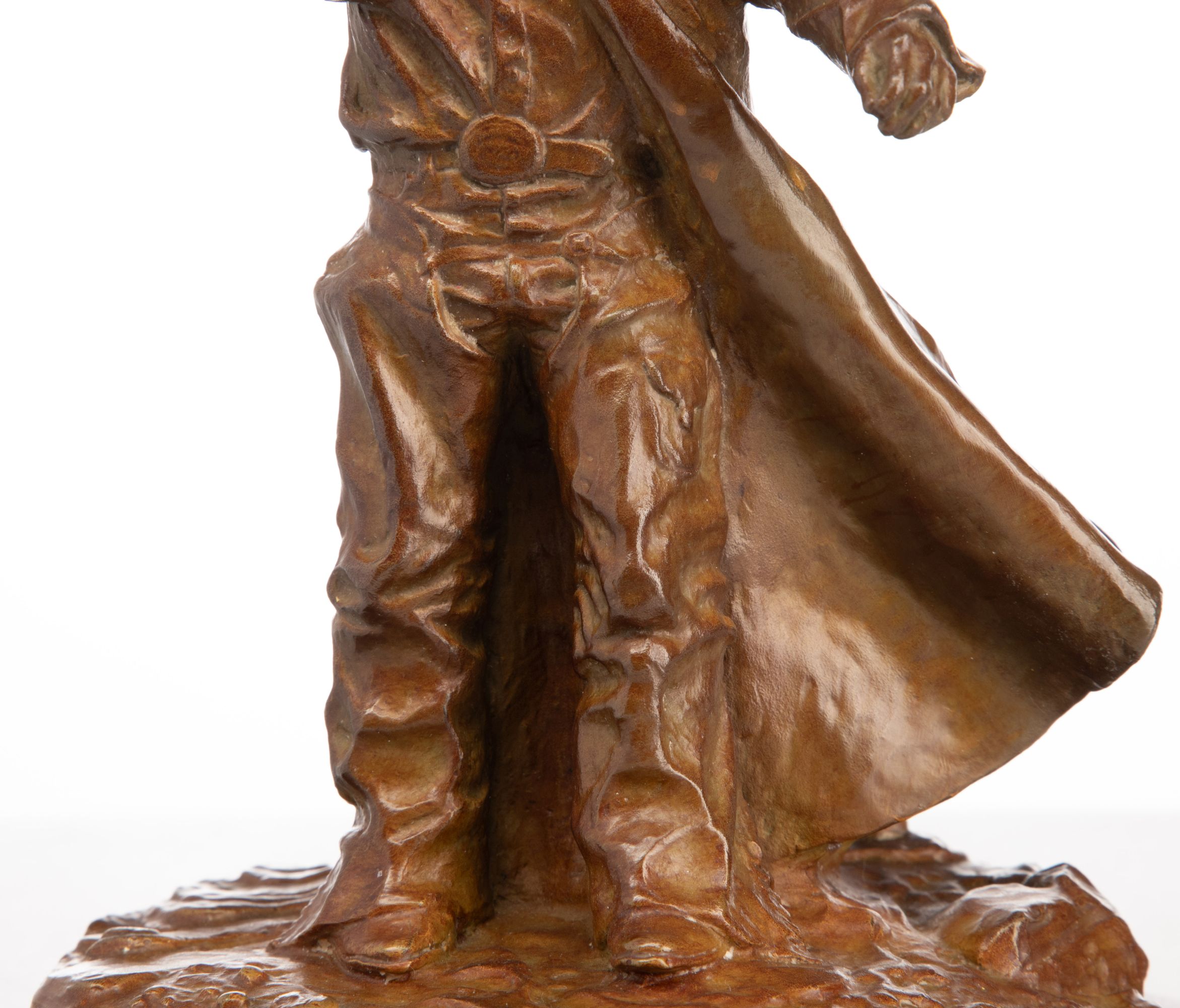 HAROLD T. HOLDEN (B. 1940) COWBOY BRONZE SCULPTURE