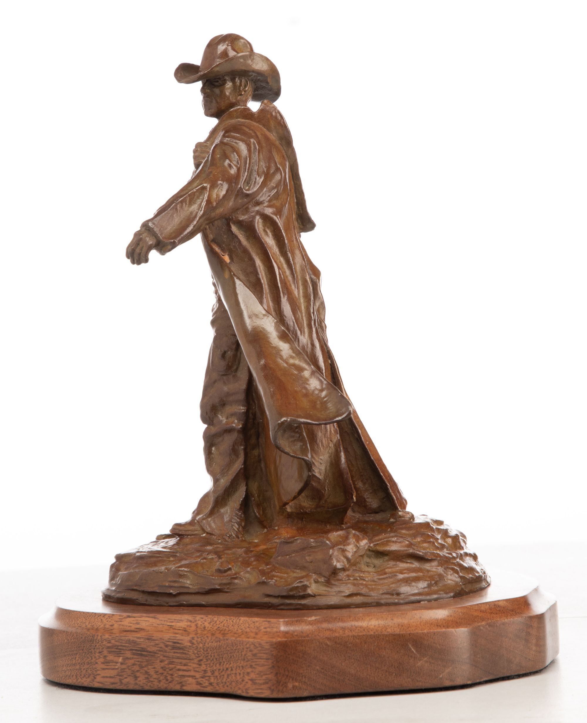 HAROLD T. HOLDEN (B. 1940) COWBOY BRONZE SCULPTURE