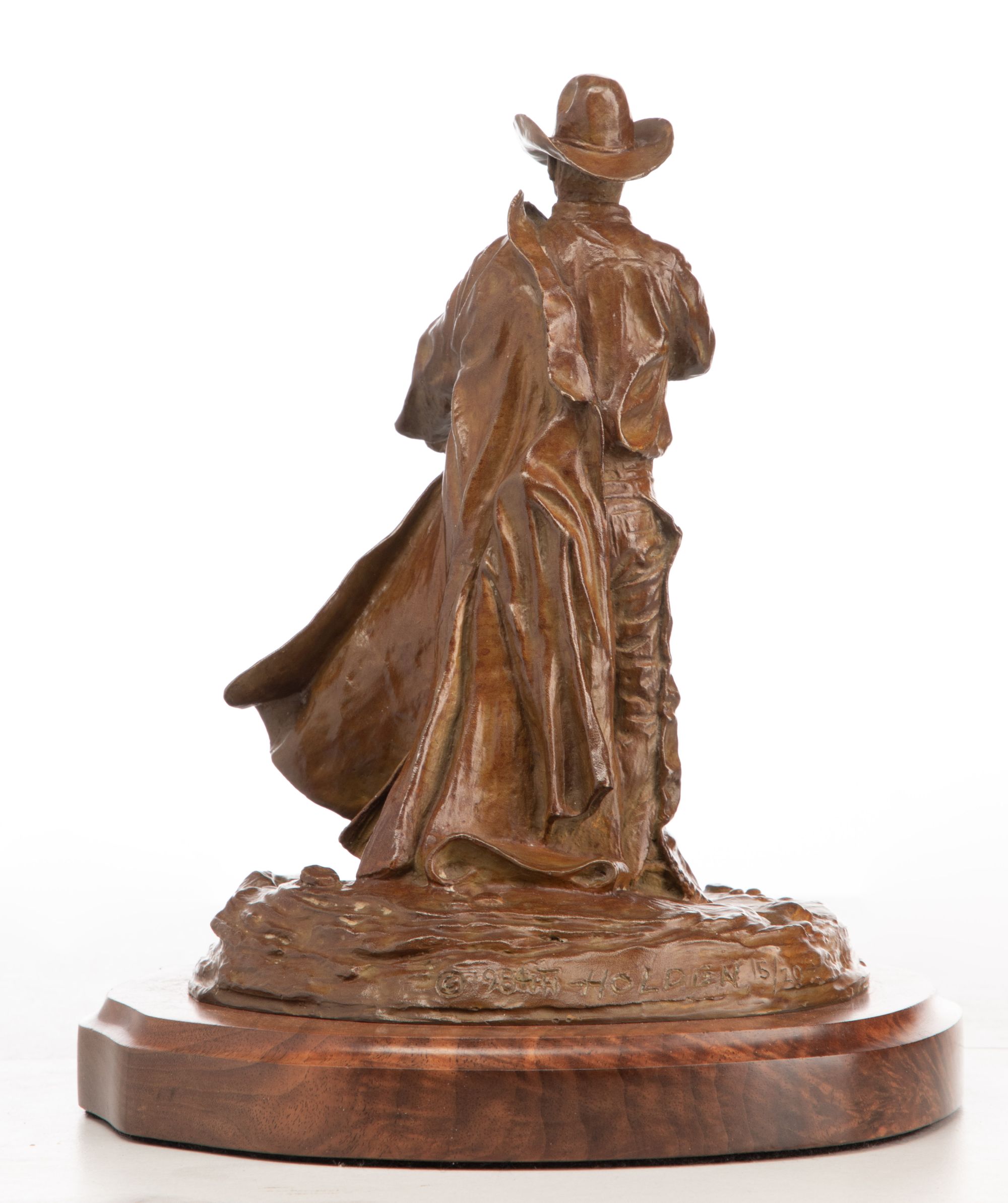 HAROLD T. HOLDEN (B. 1940) COWBOY BRONZE SCULPTURE