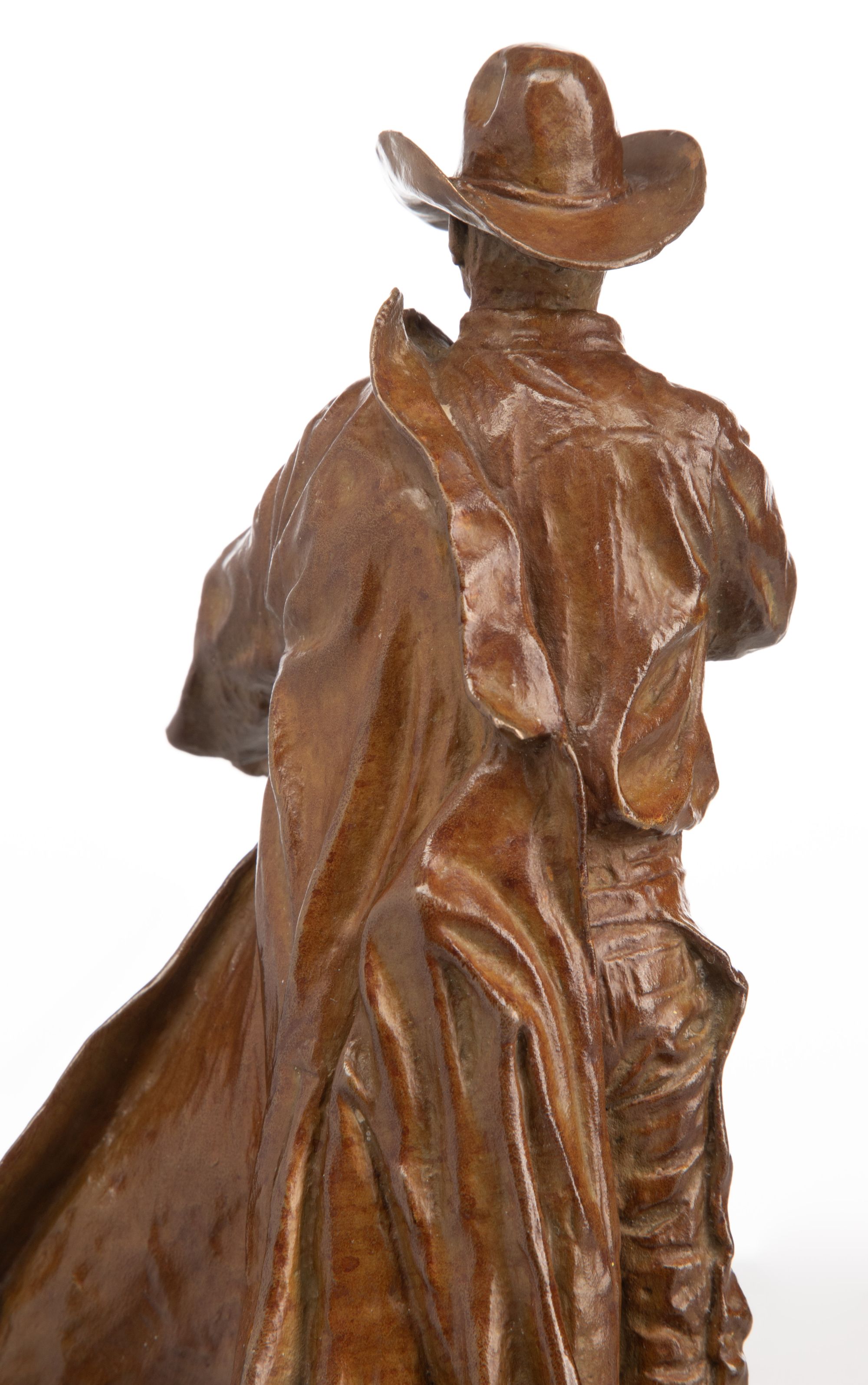 HAROLD T. HOLDEN (B. 1940) COWBOY BRONZE SCULPTURE