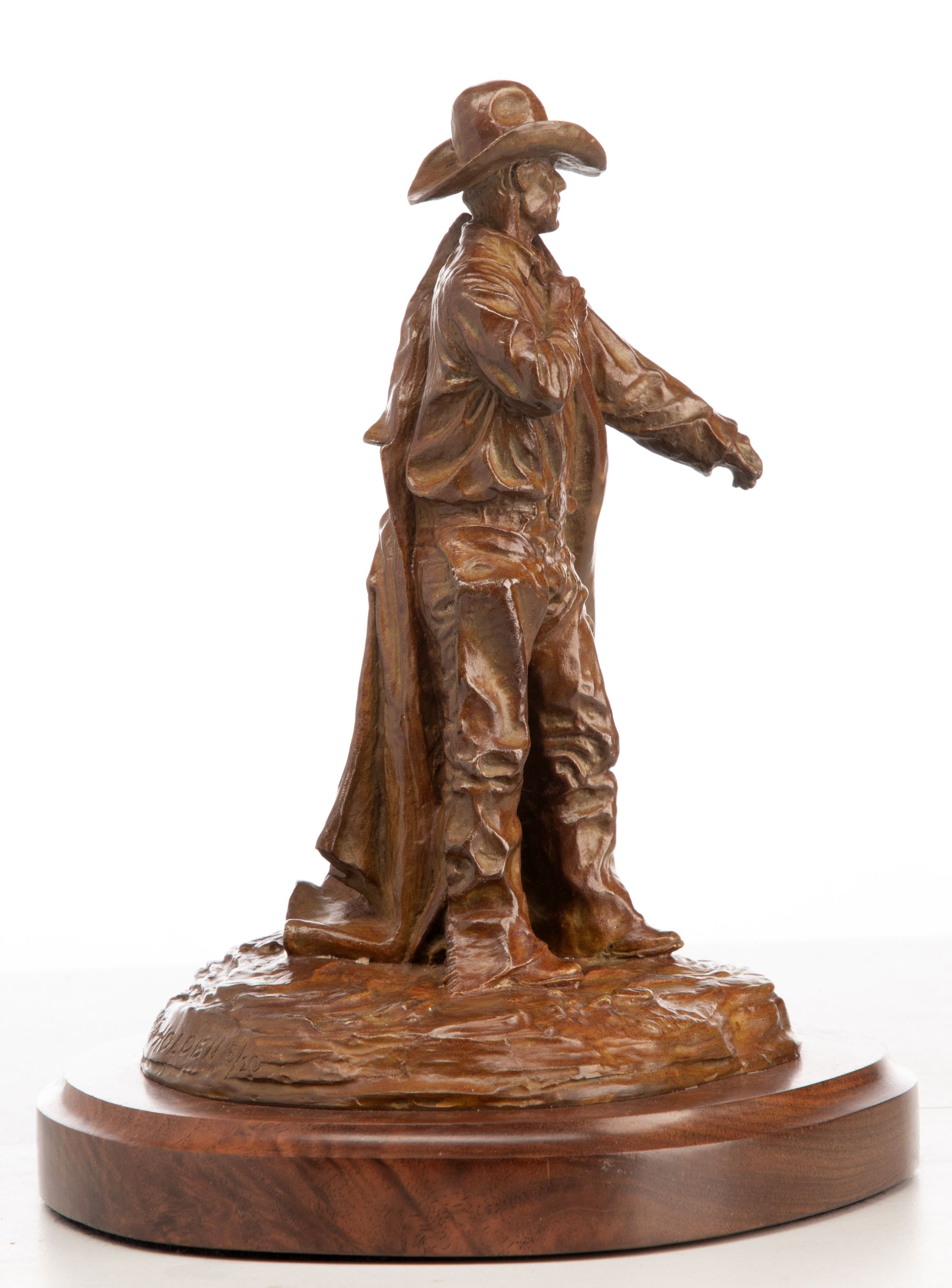 HAROLD T. HOLDEN (B. 1940) COWBOY BRONZE SCULPTURE