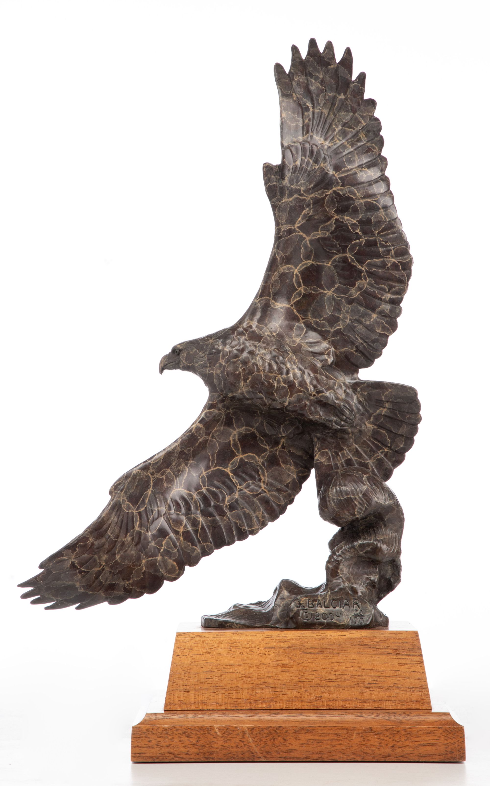 GERALD BALCIAR (BORN 1942) PATINATED BRONZE EAGLE