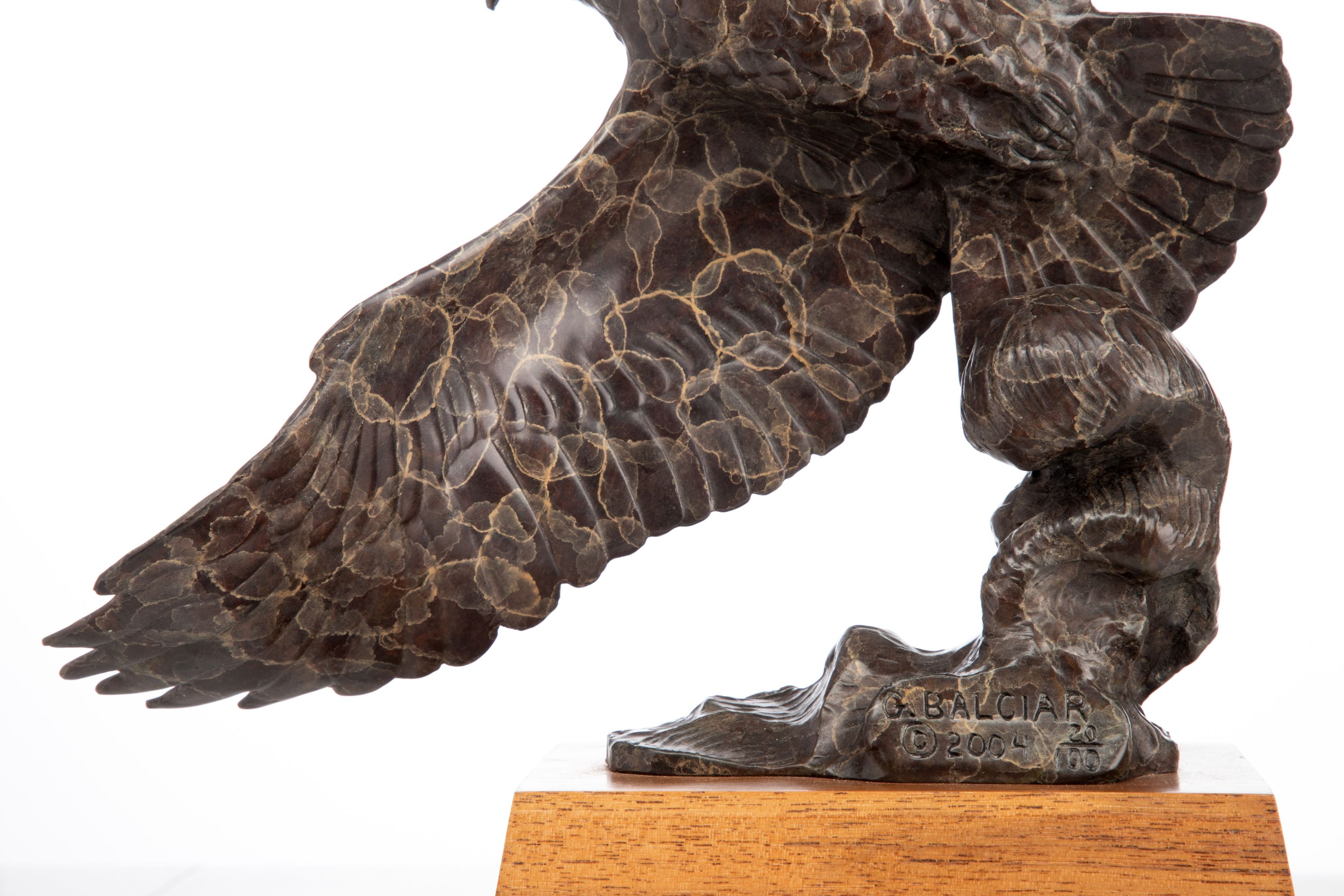 GERALD BALCIAR (BORN 1942) PATINATED BRONZE EAGLE