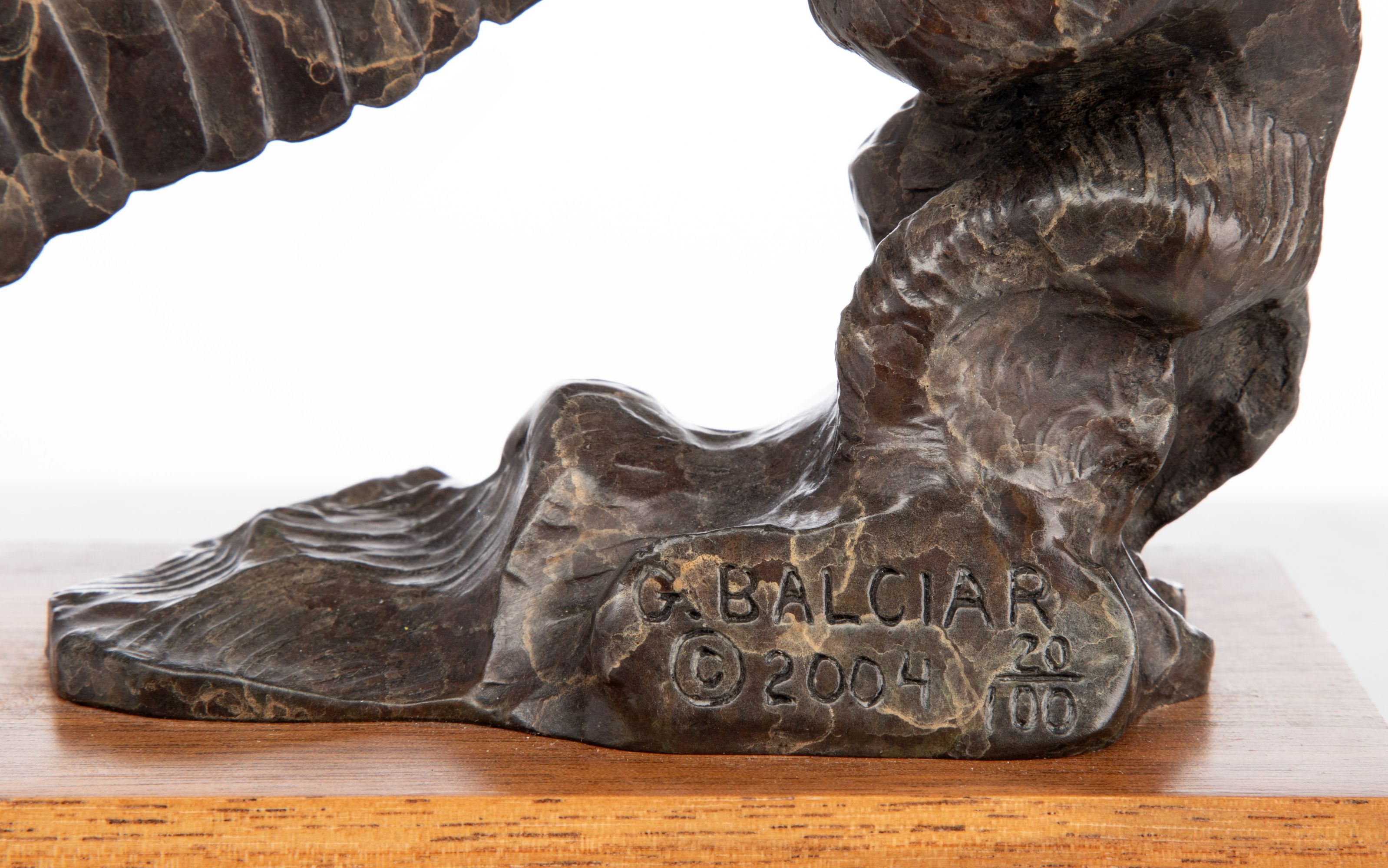 GERALD BALCIAR (BORN 1942) PATINATED BRONZE EAGLE