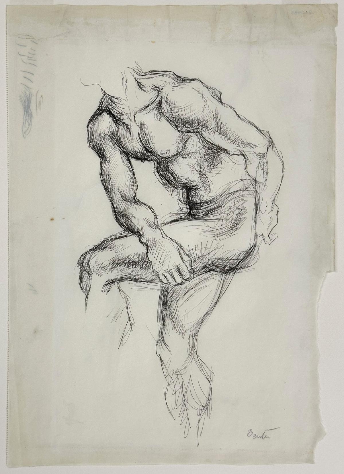 THOMAS HART BENTON (1889-1975) PEN AND INK STUDY