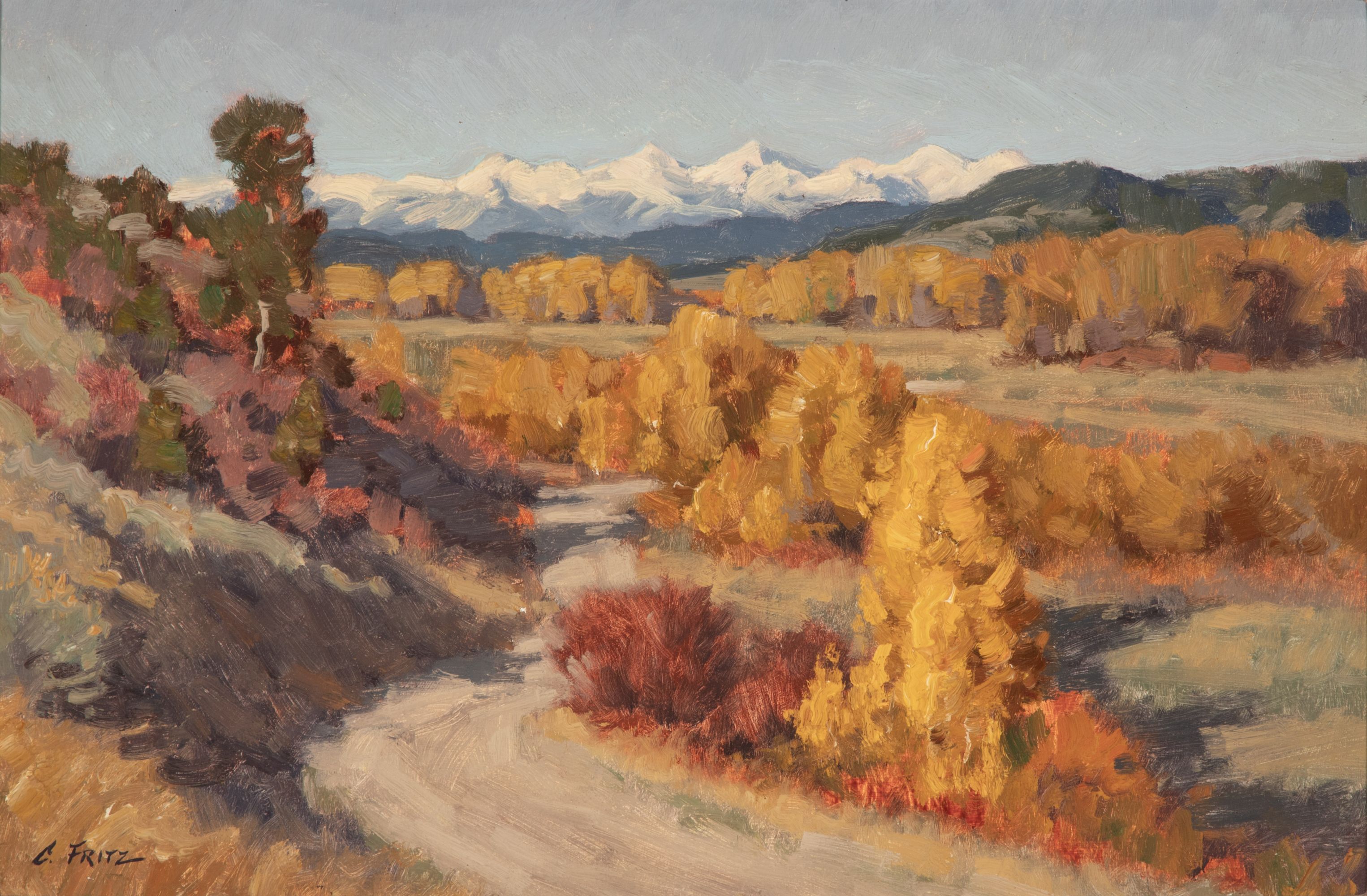 CHARLES FRITZ (B. 1955) WESTERN LANDSCAPE OIL ON PANEL