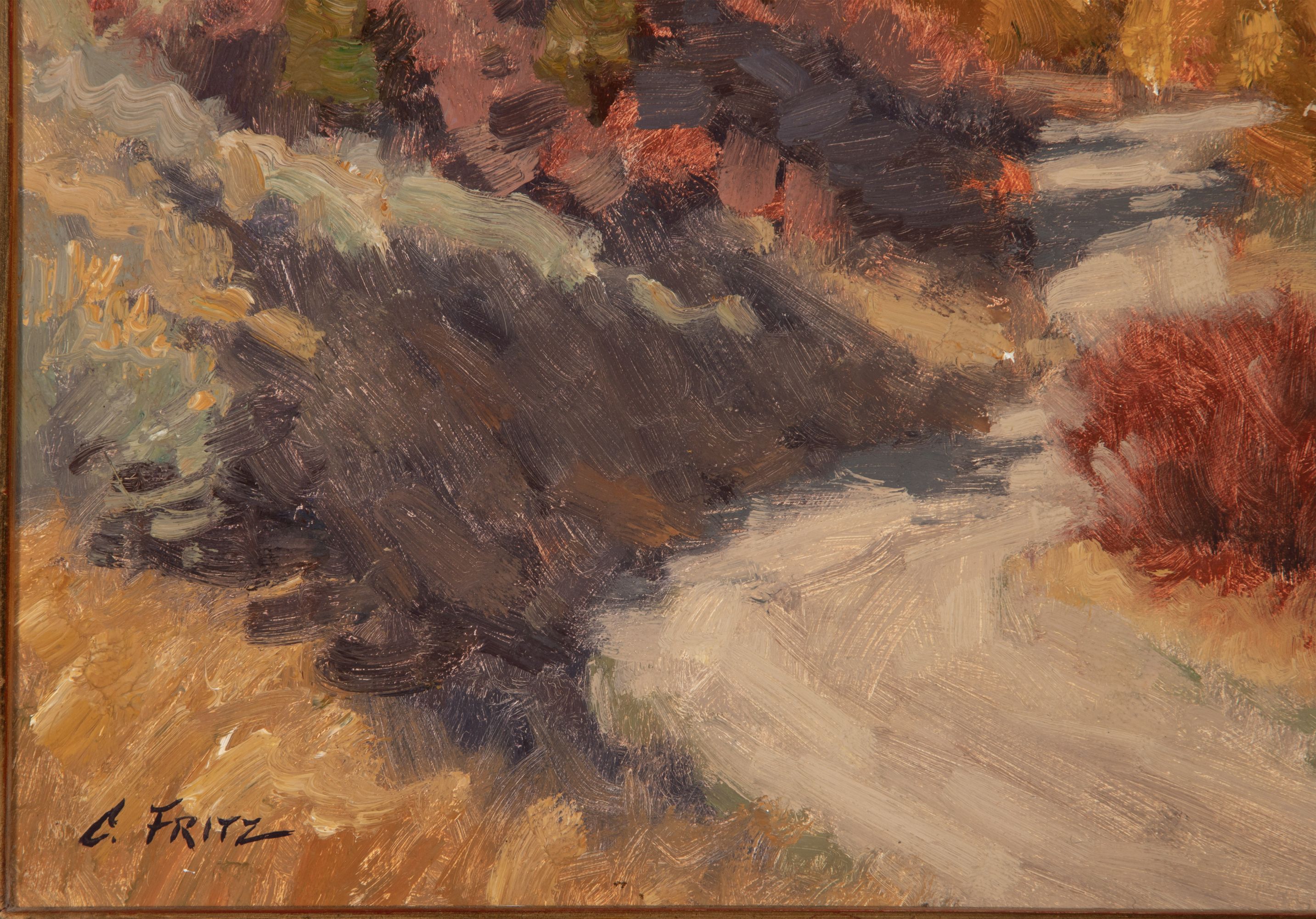 CHARLES FRITZ (B. 1955) WESTERN LANDSCAPE OIL ON PANEL