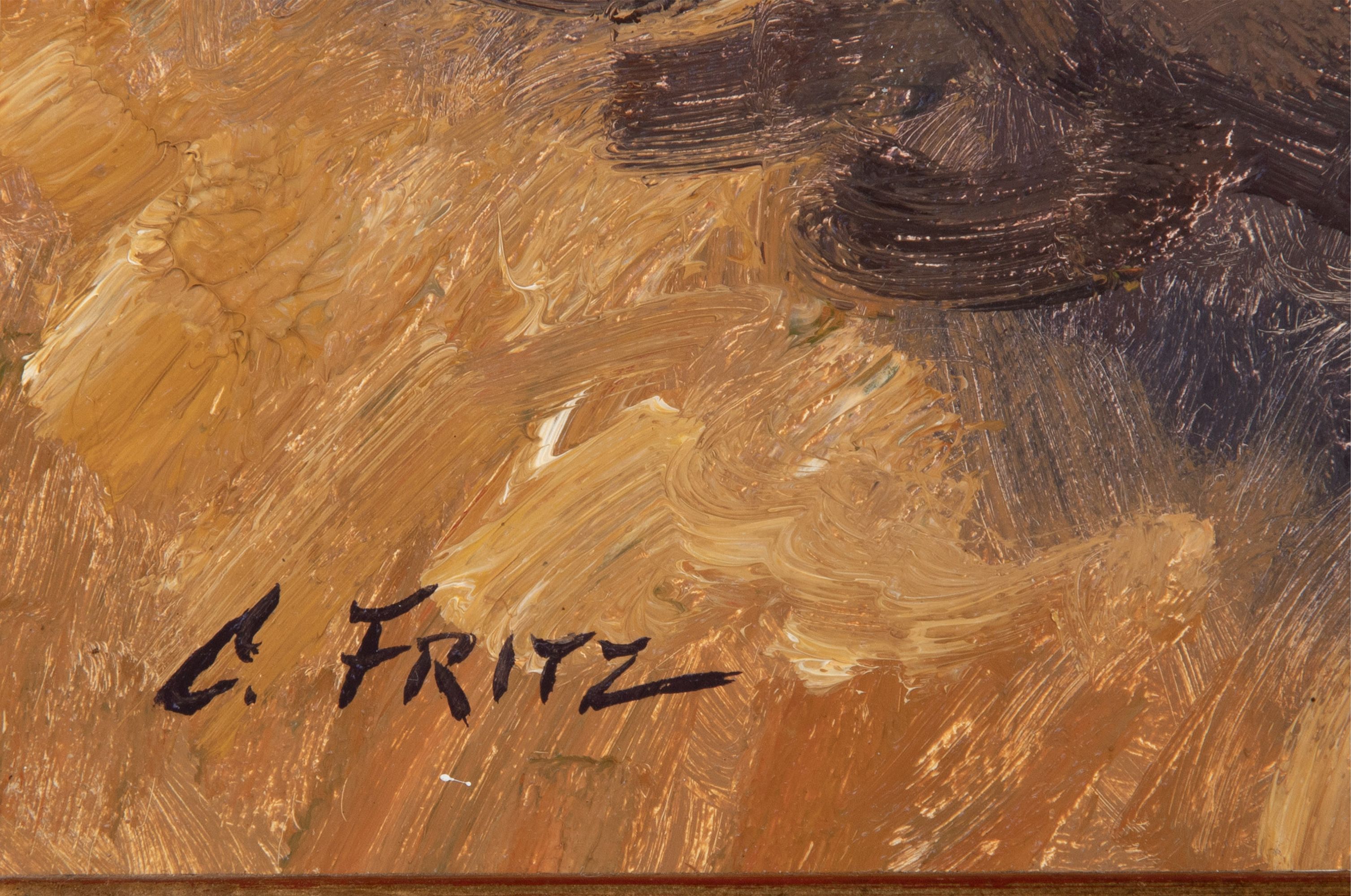 CHARLES FRITZ (B. 1955) WESTERN LANDSCAPE OIL ON PANEL