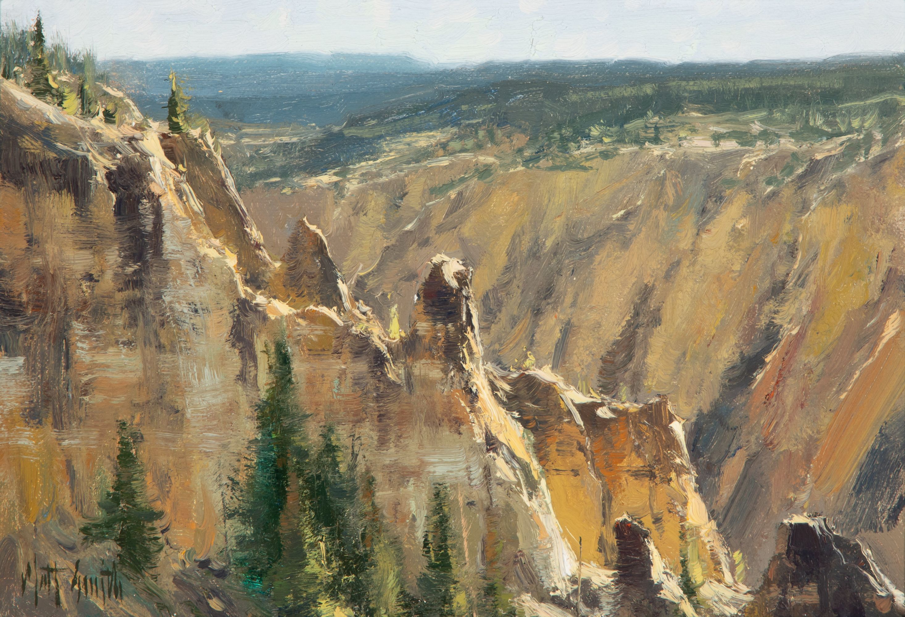 MATT SMITH (B. 1960) YELLOWSTONE CANYON OIL ON PANEL