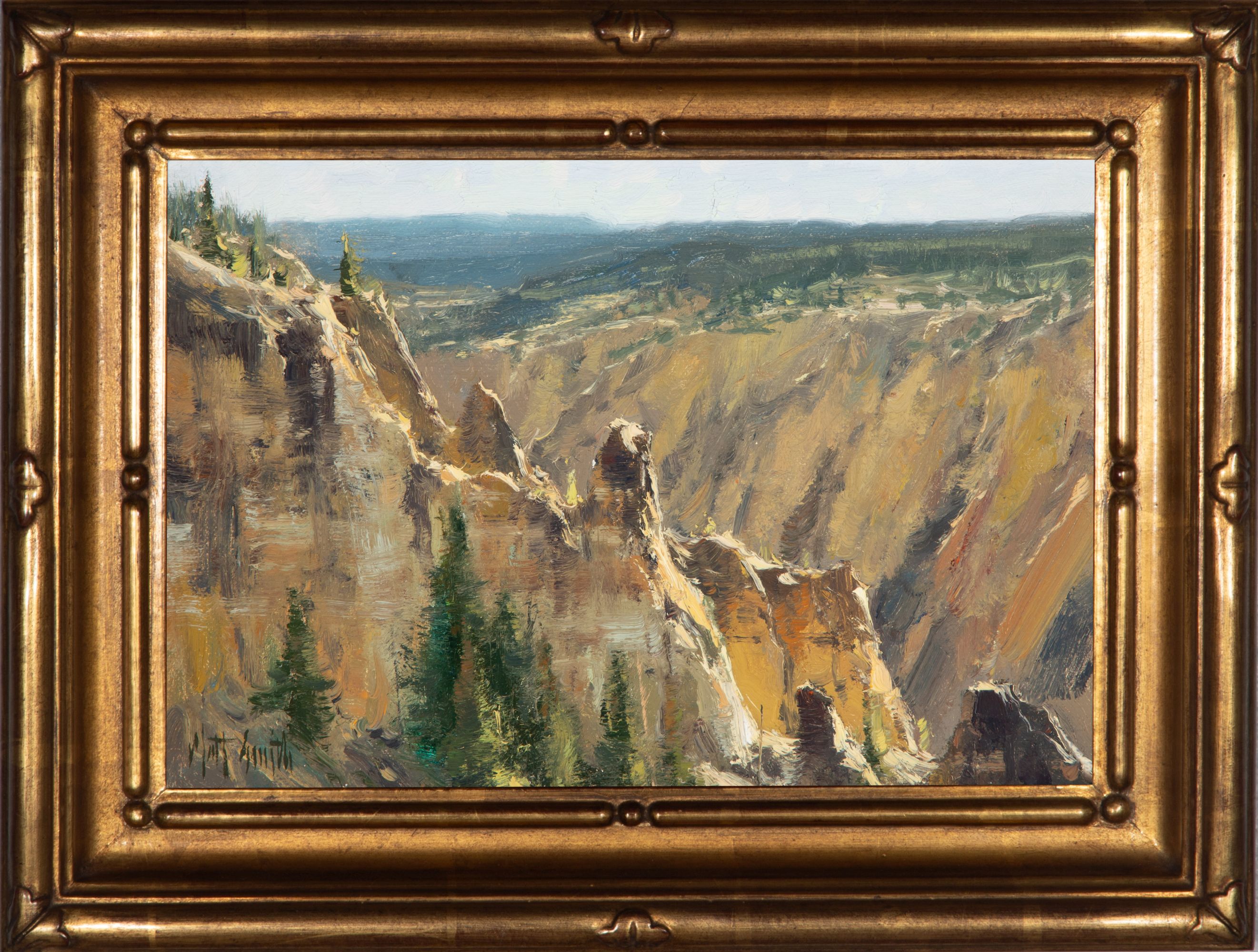 MATT SMITH (B. 1960) YELLOWSTONE CANYON OIL ON PANEL