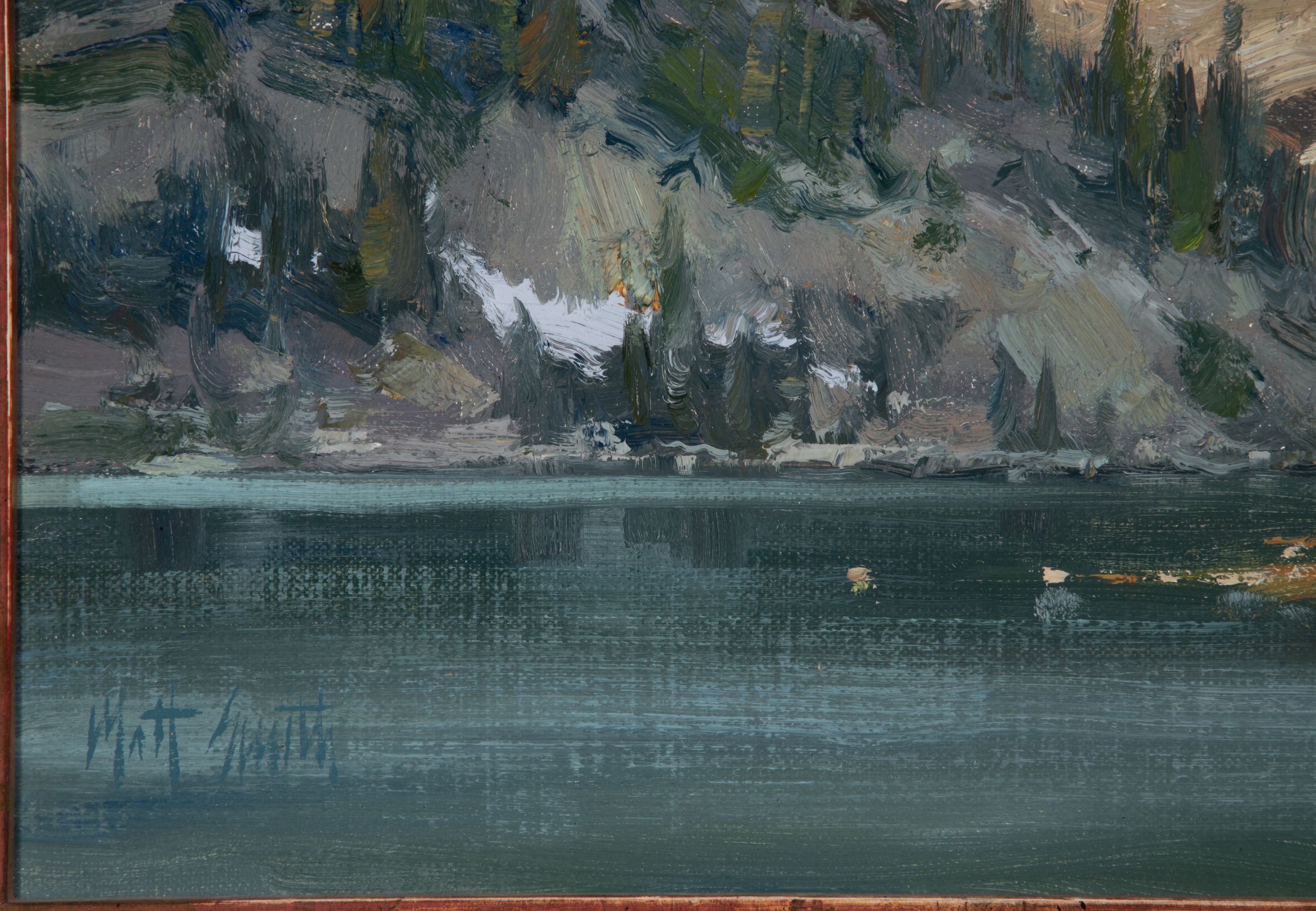 MATT SMITH (B. 1960) CANYON LAKE OIL ON PANEL