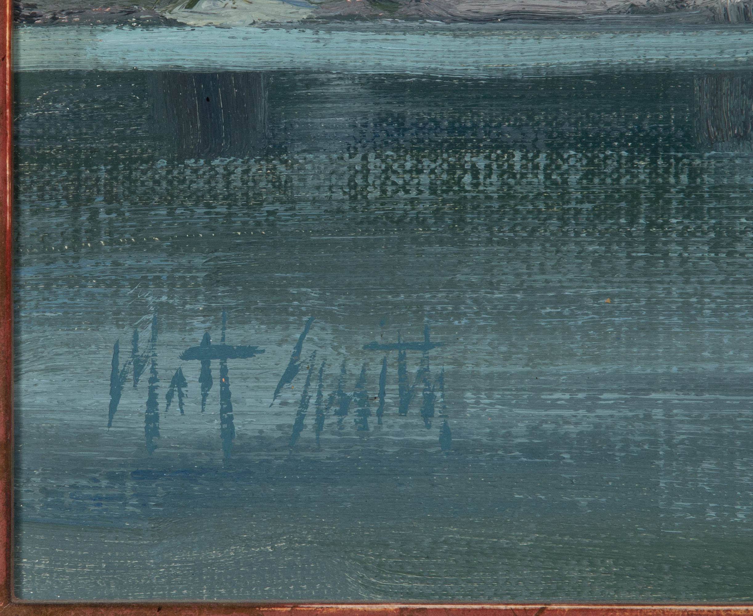 MATT SMITH (B. 1960) CANYON LAKE OIL ON PANEL