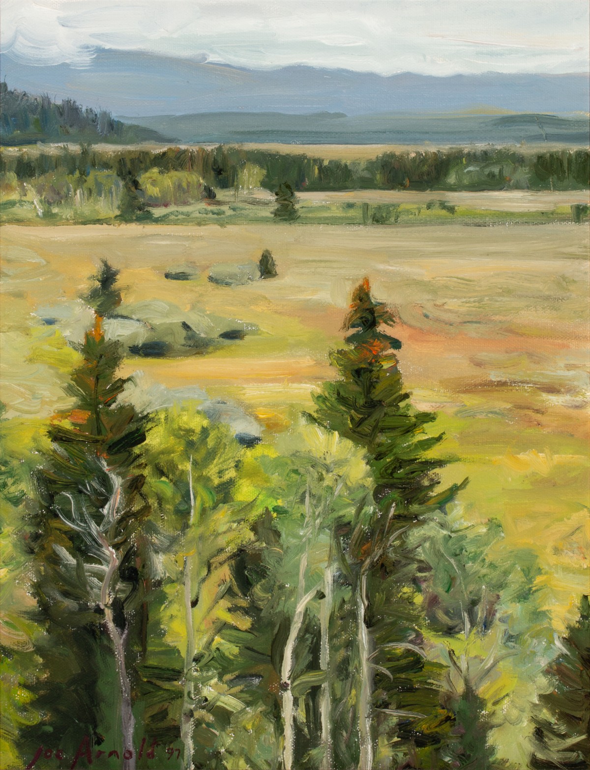 JOE ARNOLD (BORN 1965) YELLOWSTONE OIL ON CANVAS