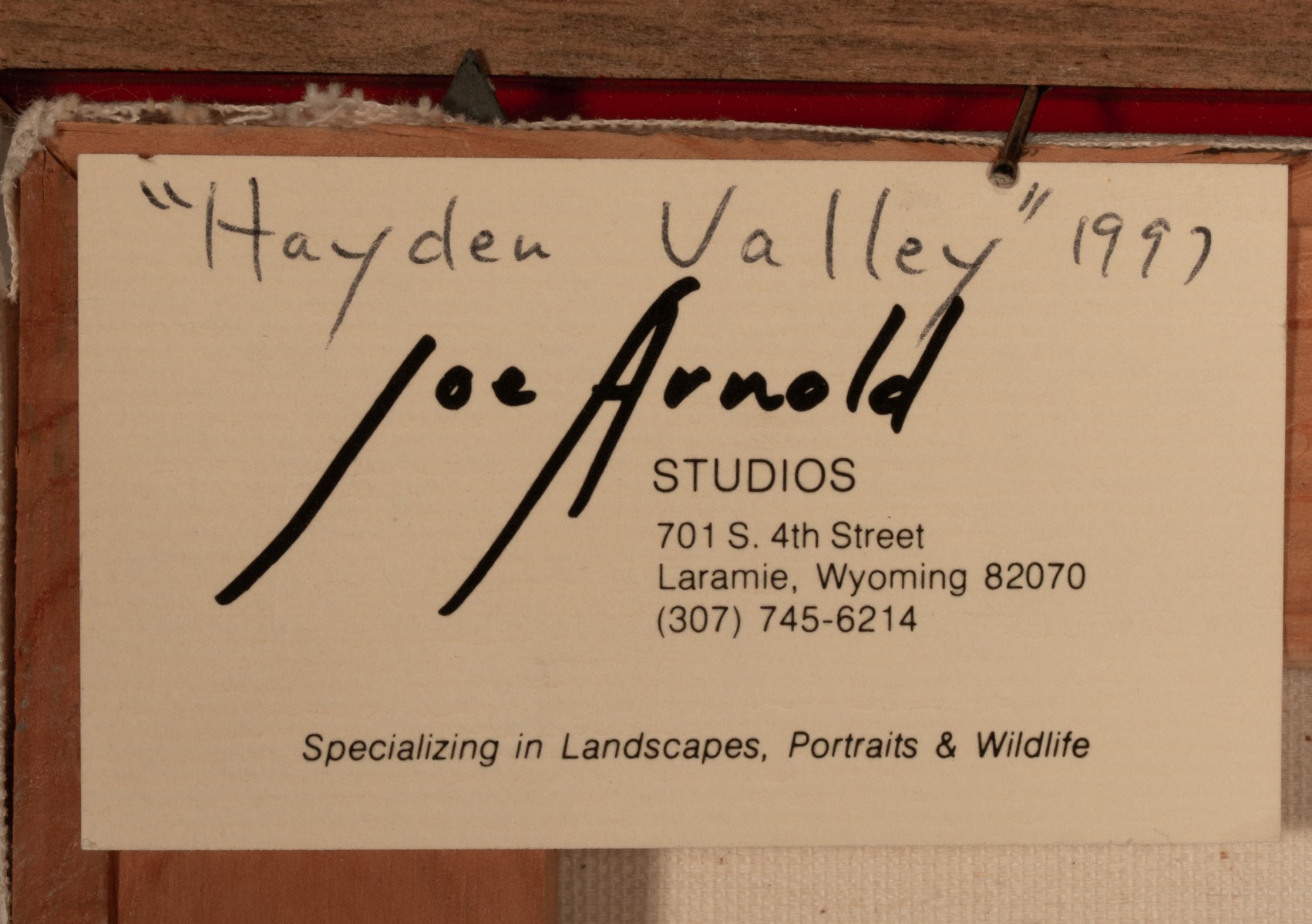 JOE ARNOLD (BORN 1965) YELLOWSTONE OIL ON CANVAS