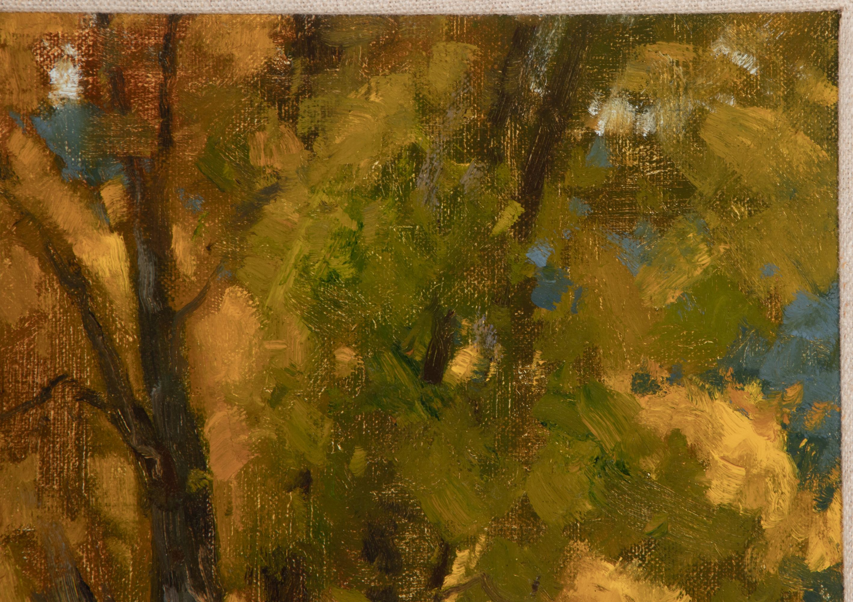 MATT SMITH (B. 1960) AUTUMN COTTONWOODS OIL ON PANEL