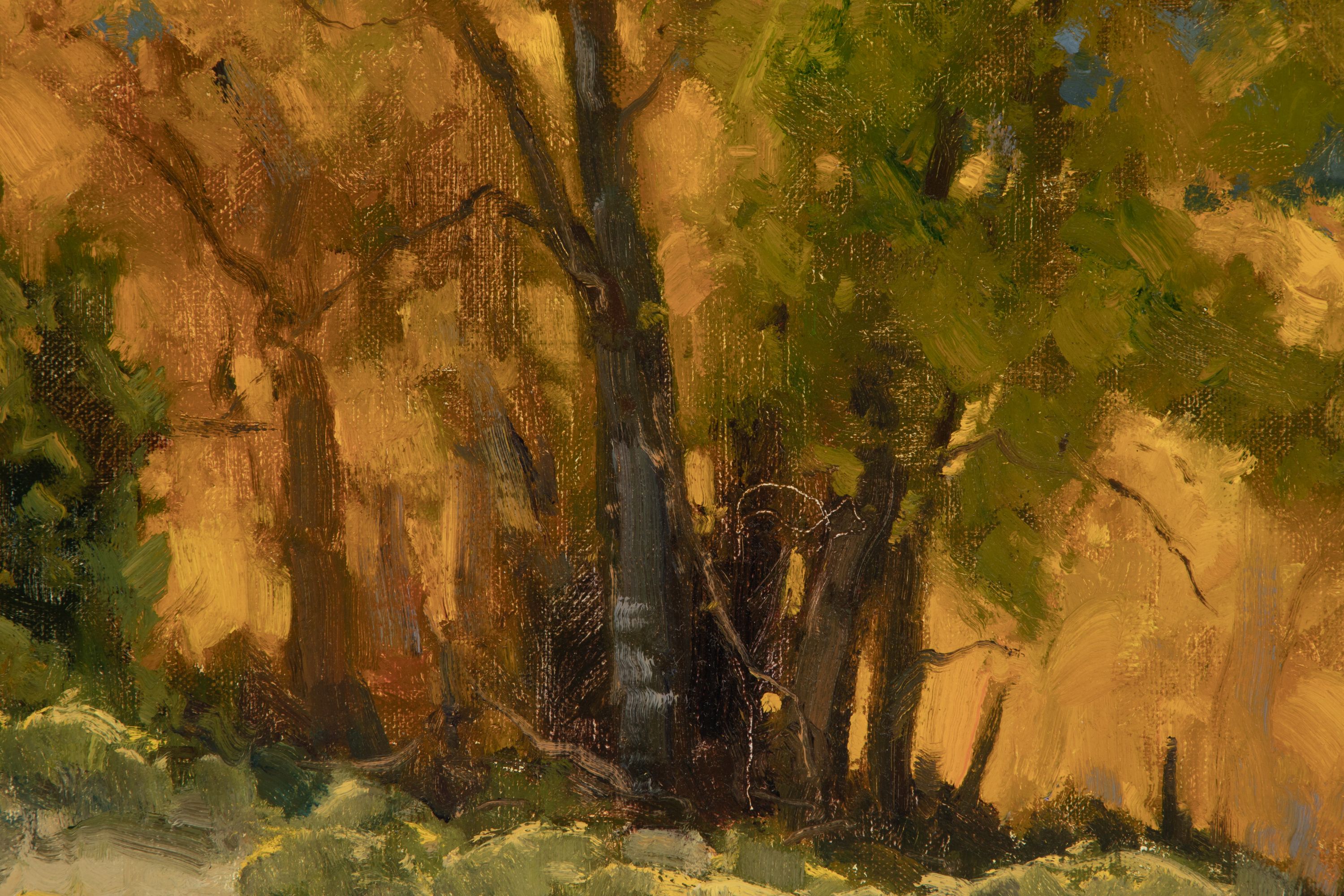 MATT SMITH (B. 1960) AUTUMN COTTONWOODS OIL ON PANEL