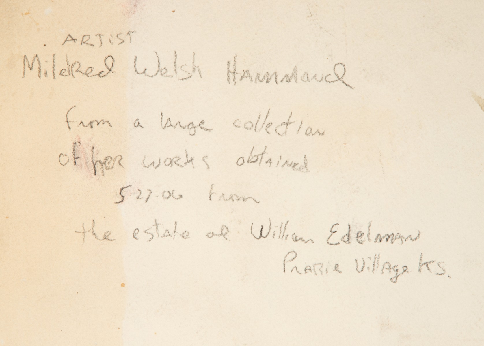 MILDRED WELSH HAMMOND (1897-1966) MIXED MEDIA ON PAPER