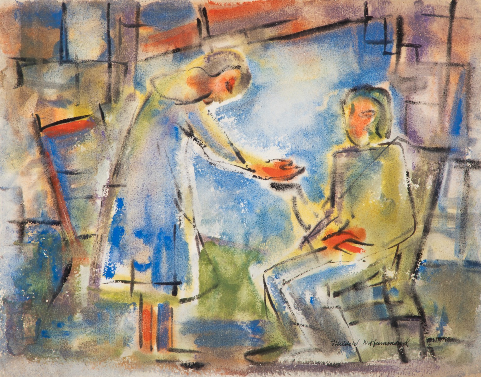 MILDRED WELSH HAMMOND (1897-1966) MIXED MEDIA ON PAPER