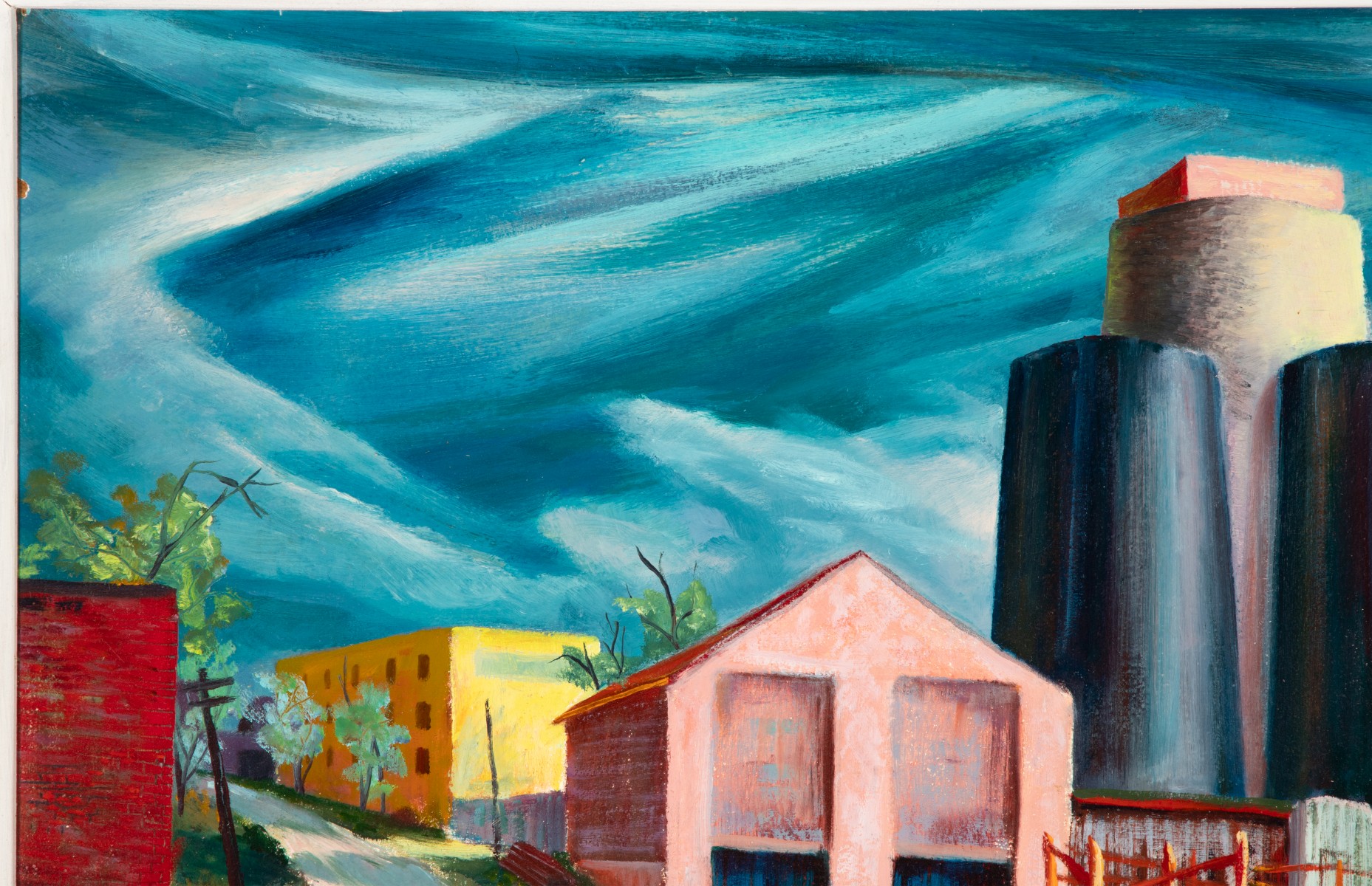 SYDNEY LARSON (1923-2009) REGIONALIST CITYSCAPE 1956