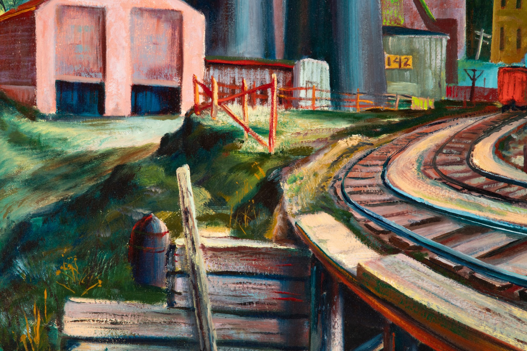 SYDNEY LARSON (1923-2009) REGIONALIST CITYSCAPE 1956
