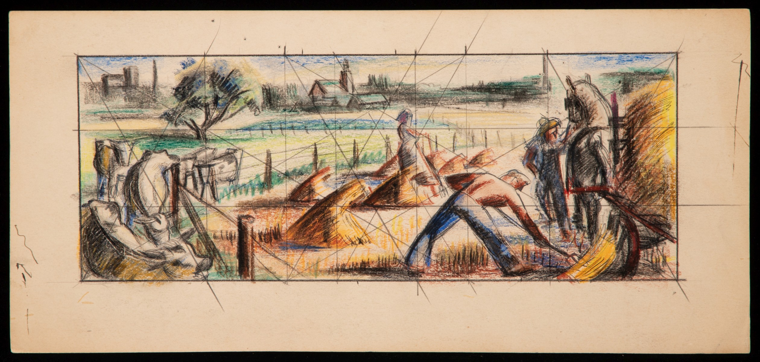 ATTRIBUTED MARTYL SCHWEIG (1918-2013) MURAL STUDY