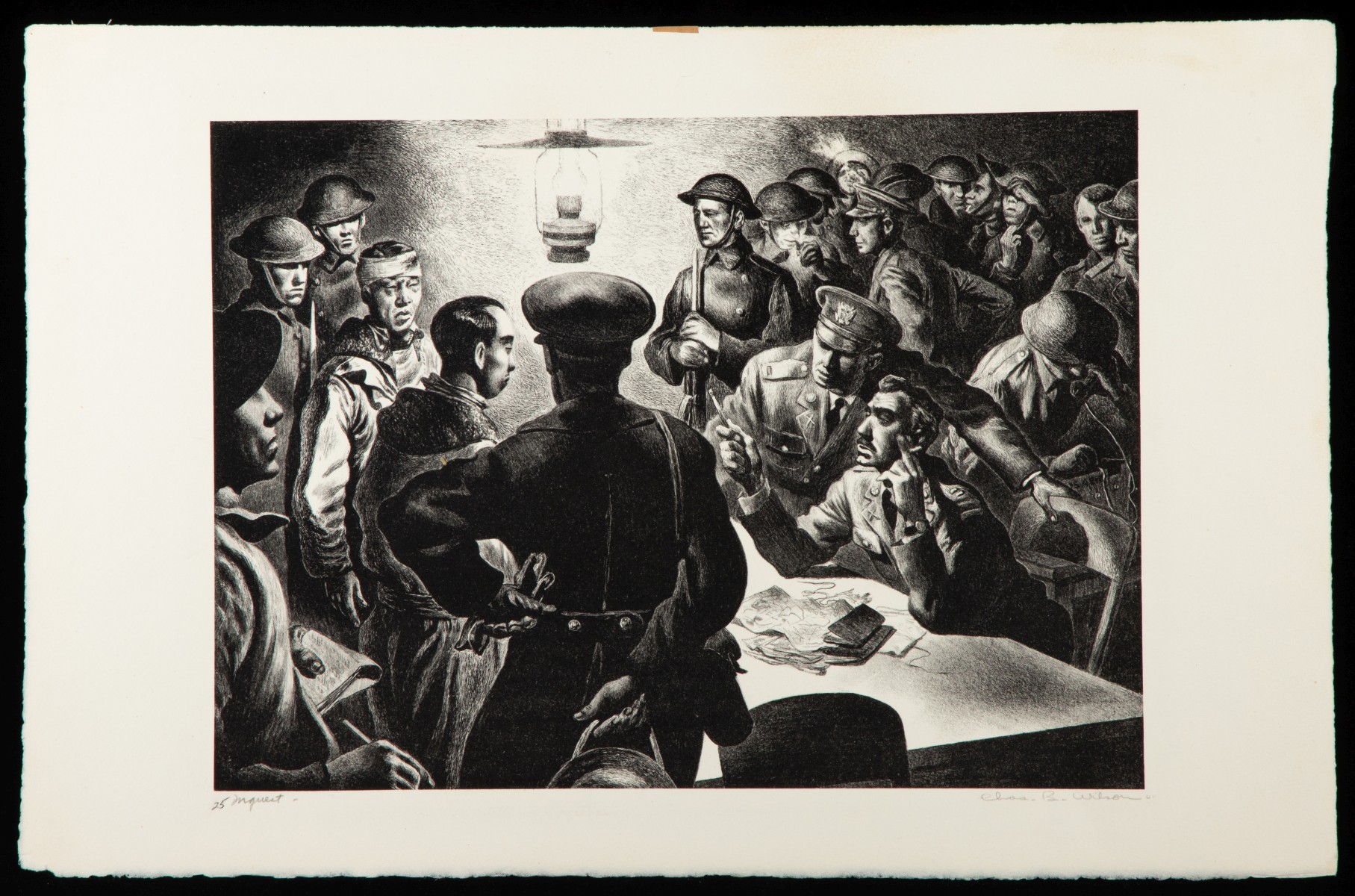 CHARLES BANKS WILSON (1918-2013) RARE WWII SUBJECT LITH