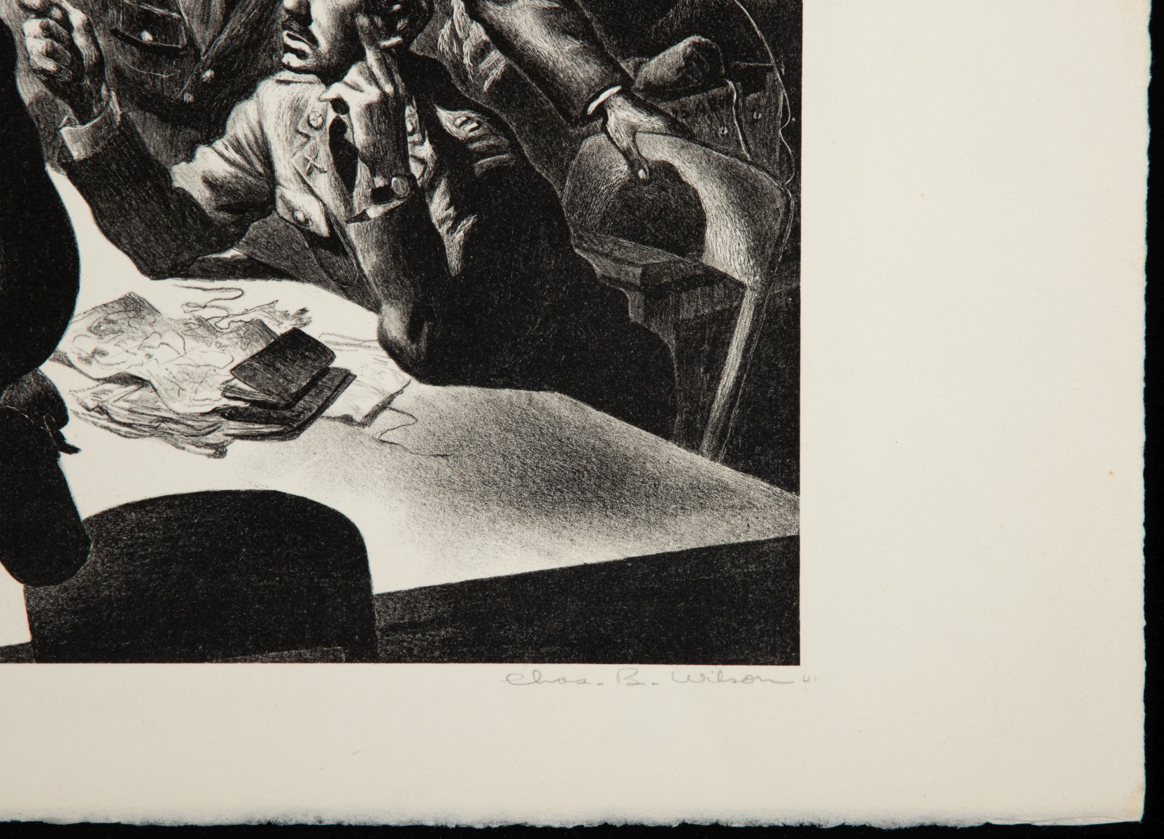 CHARLES BANKS WILSON (1918-2013) RARE WWII SUBJECT LITH