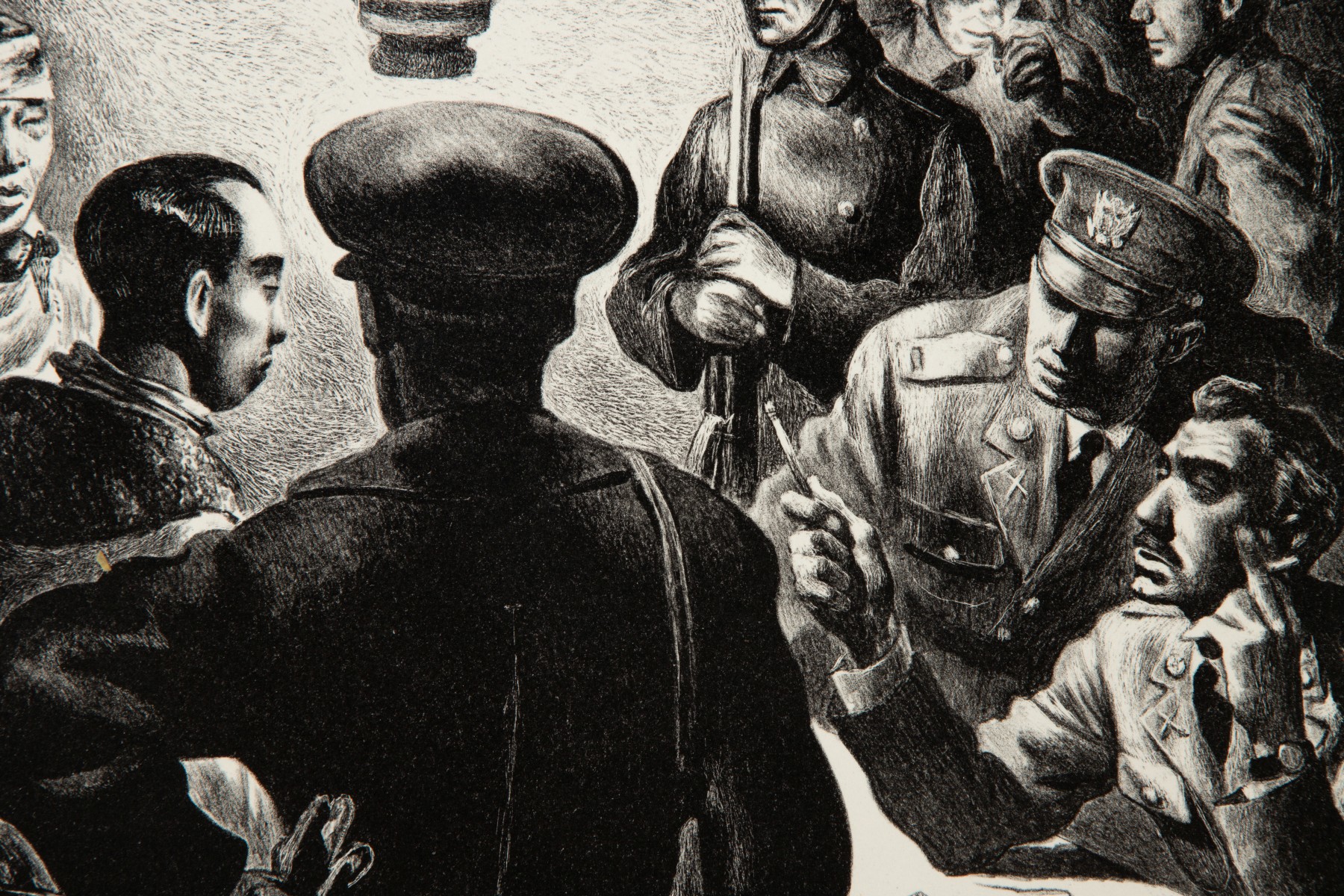 CHARLES BANKS WILSON (1918-2013) RARE WWII SUBJECT LITH