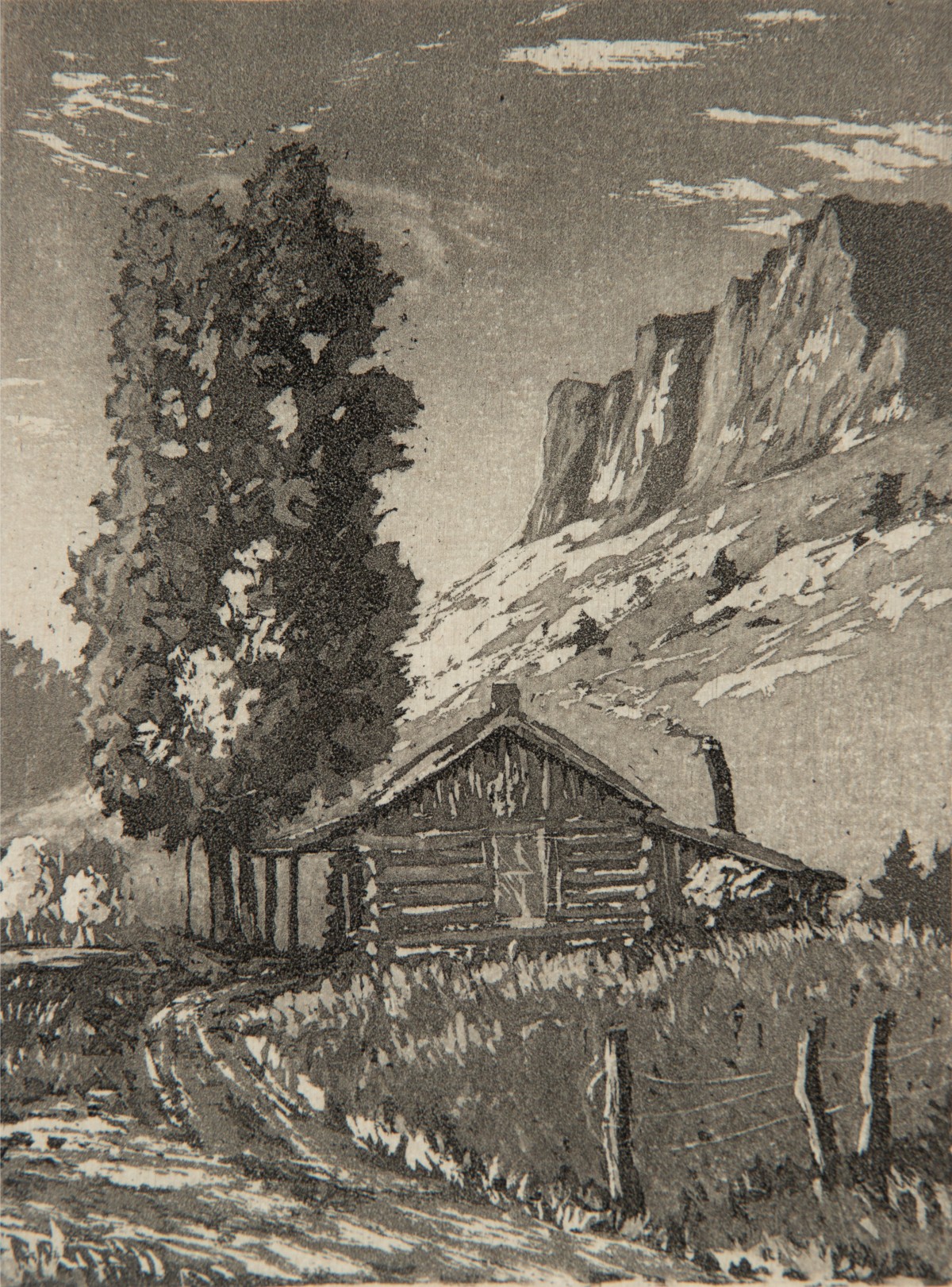LYMAN BYXBE (1886-1980) PENCIL SIGNED AQUATINT ETCHING