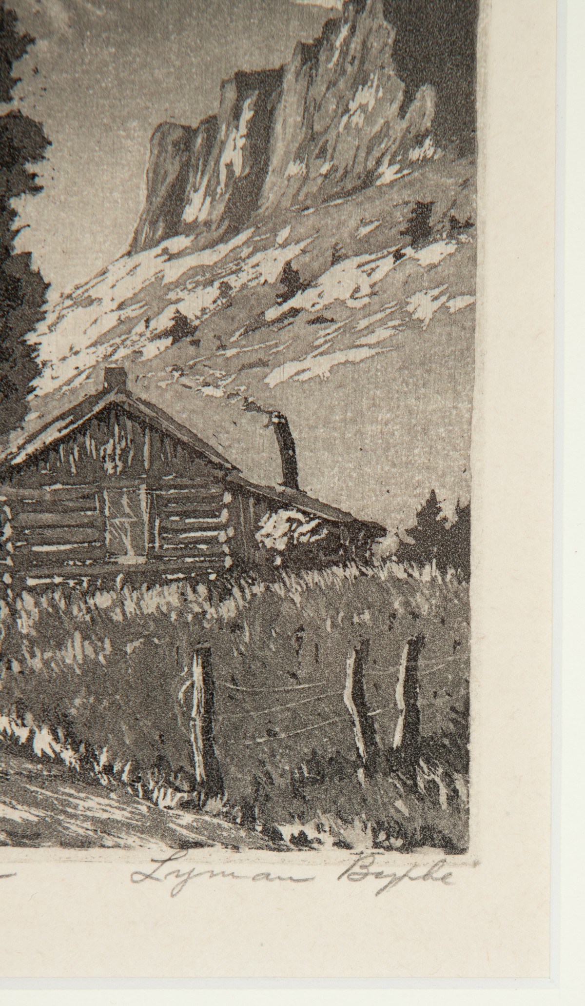 LYMAN BYXBE (1886-1980) PENCIL SIGNED AQUATINT ETCHING