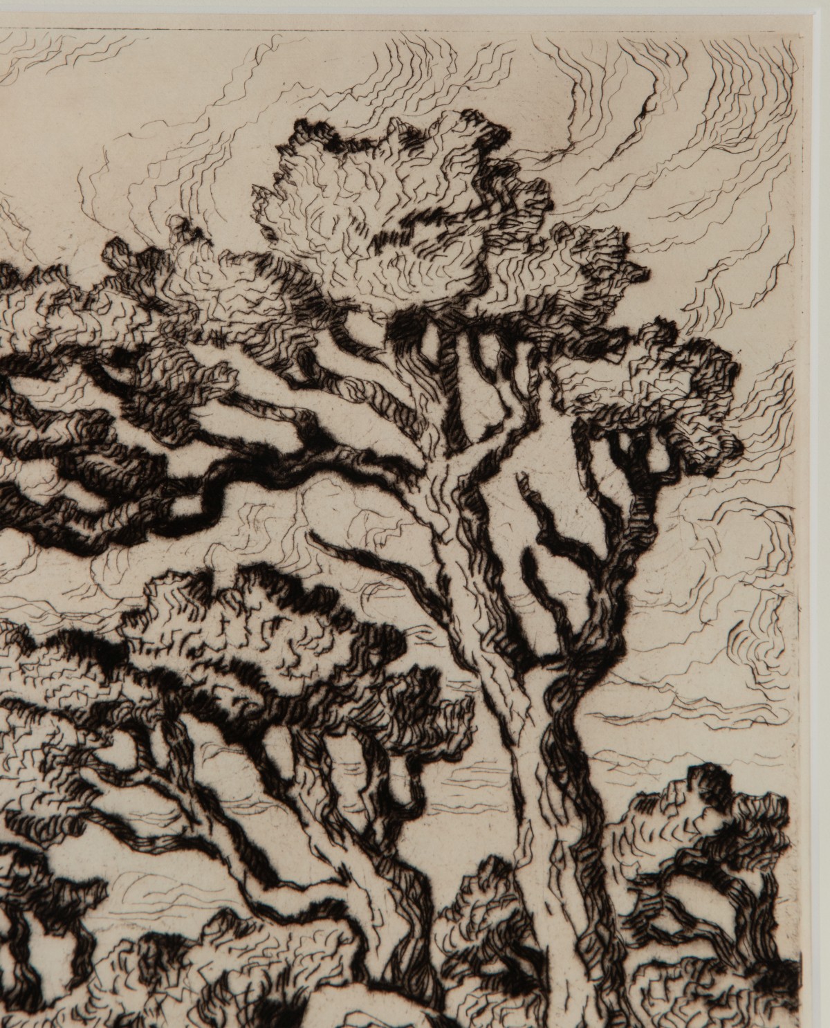 BIRGER SANDZÉN (1871-1954) RARE PENCIL SIGNED DRYPOINT