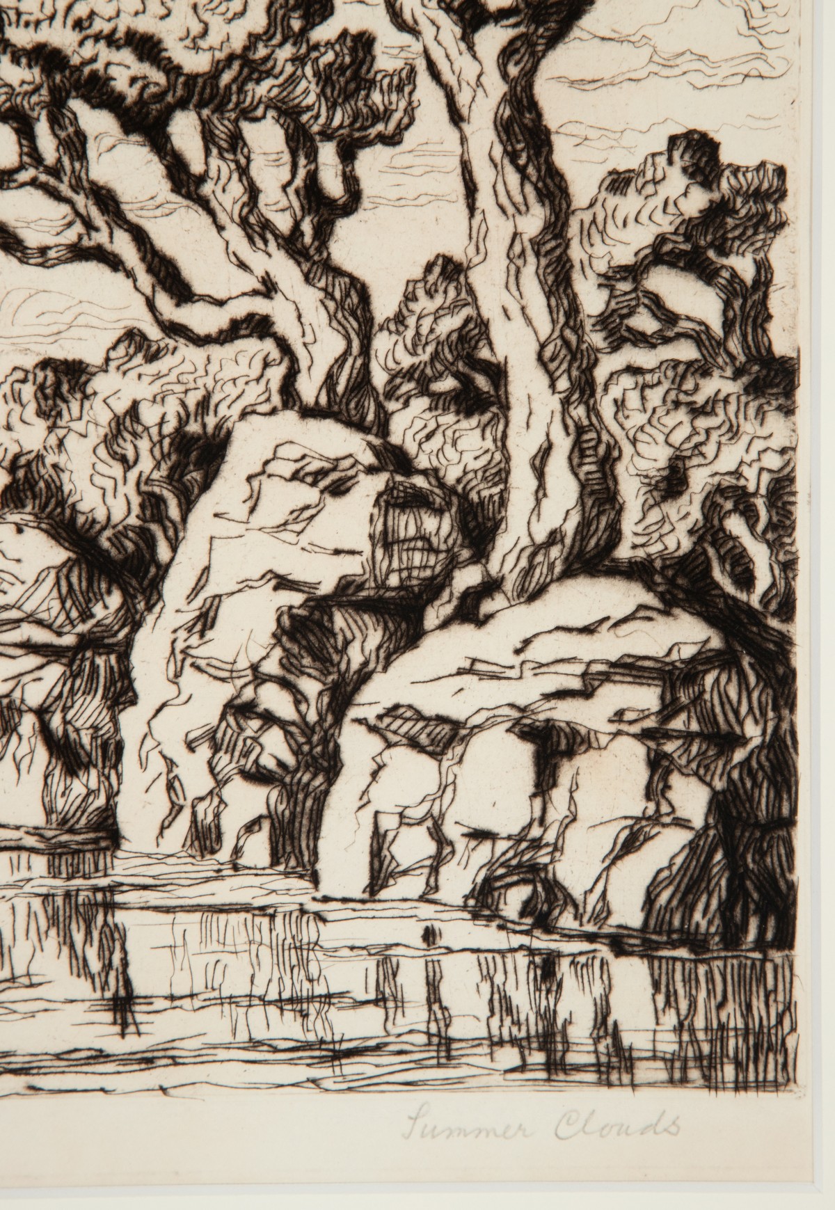 BIRGER SANDZÉN (1871-1954) RARE PENCIL SIGNED DRYPOINT