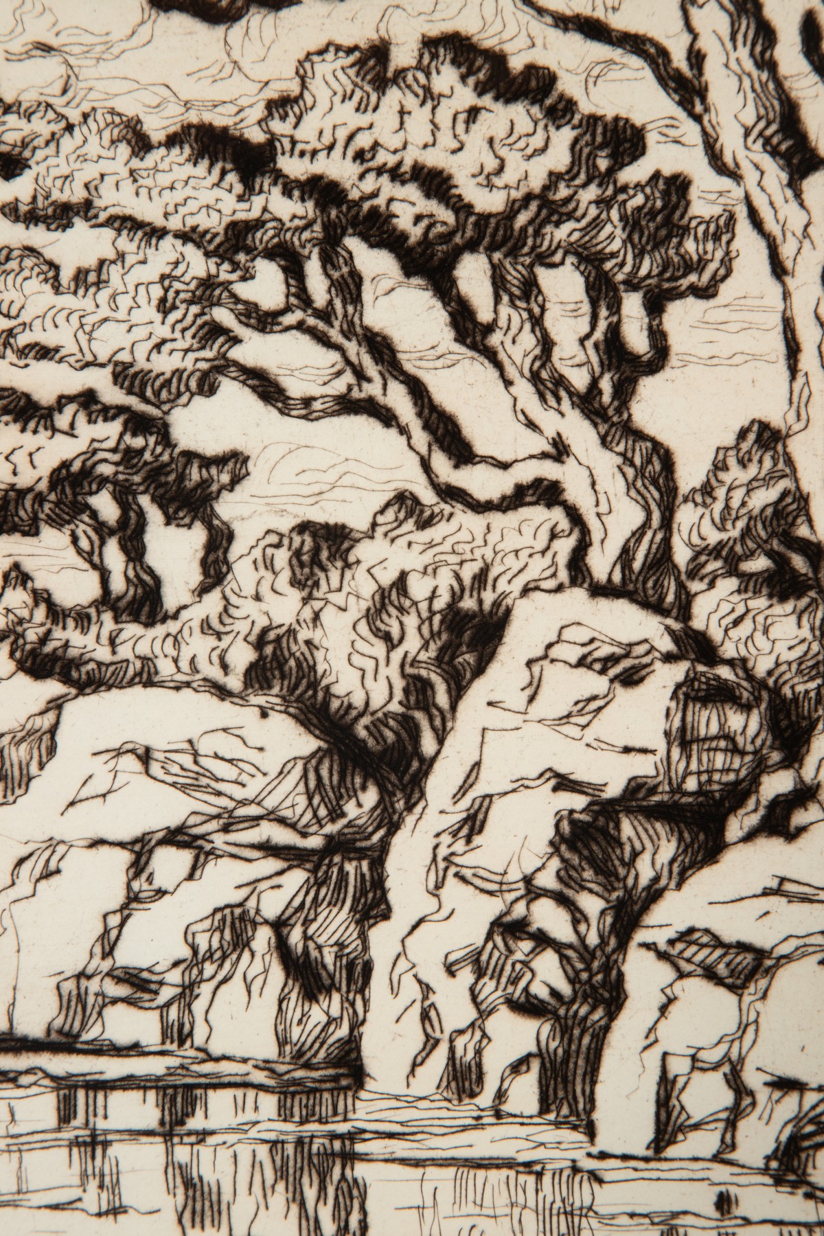 BIRGER SANDZÉN (1871-1954) RARE PENCIL SIGNED DRYPOINT