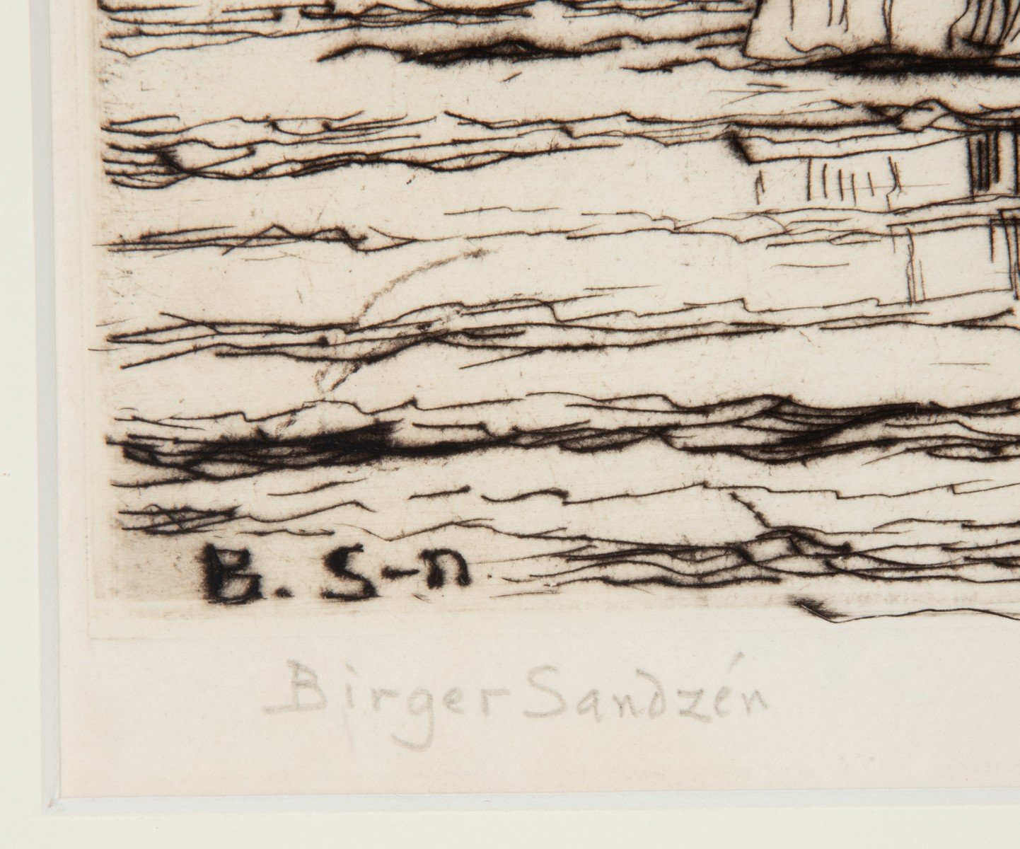 BIRGER SANDZÉN (1871-1954) RARE PENCIL SIGNED DRYPOINT