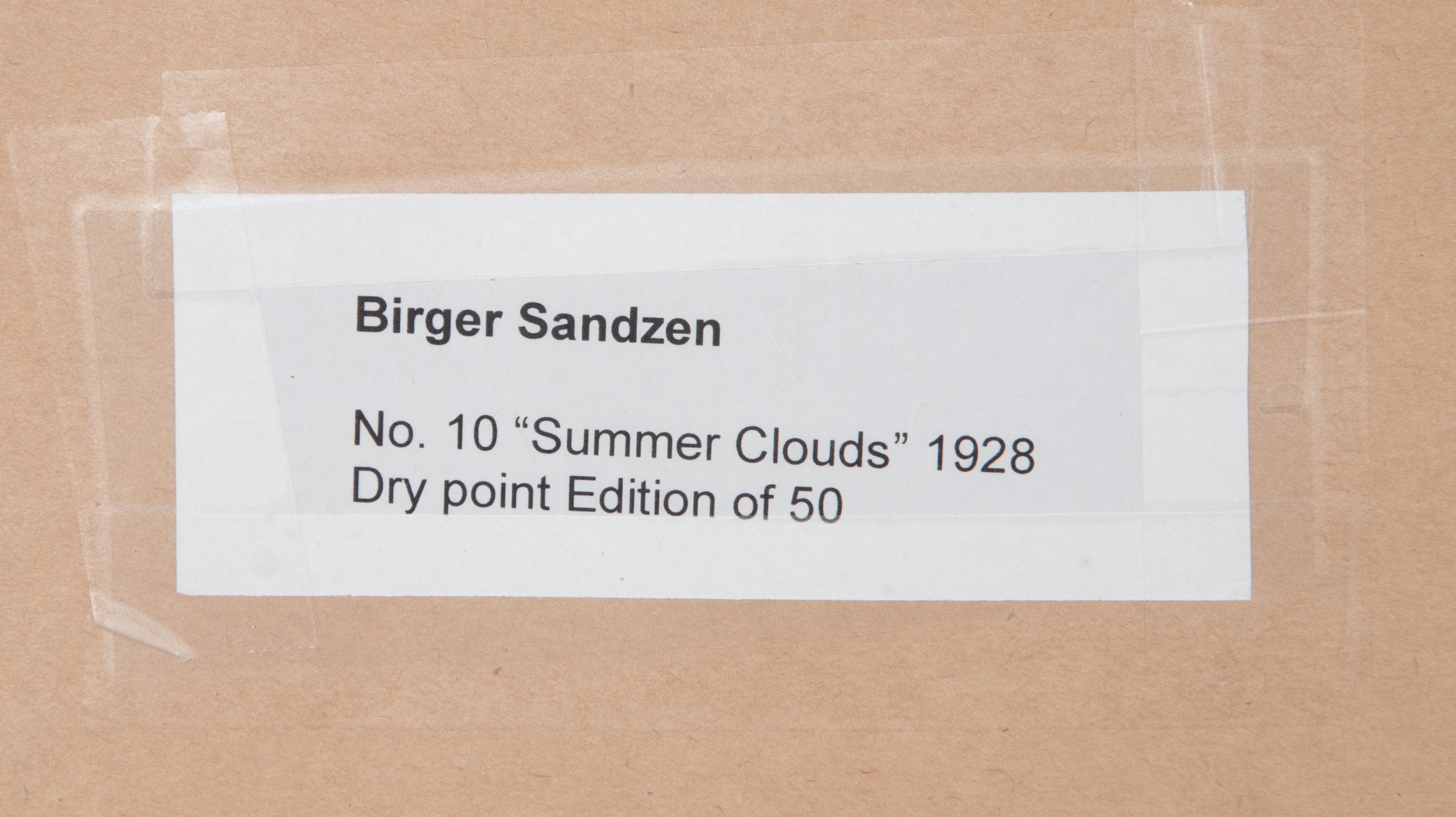 BIRGER SANDZÉN (1871-1954) RARE PENCIL SIGNED DRYPOINT
