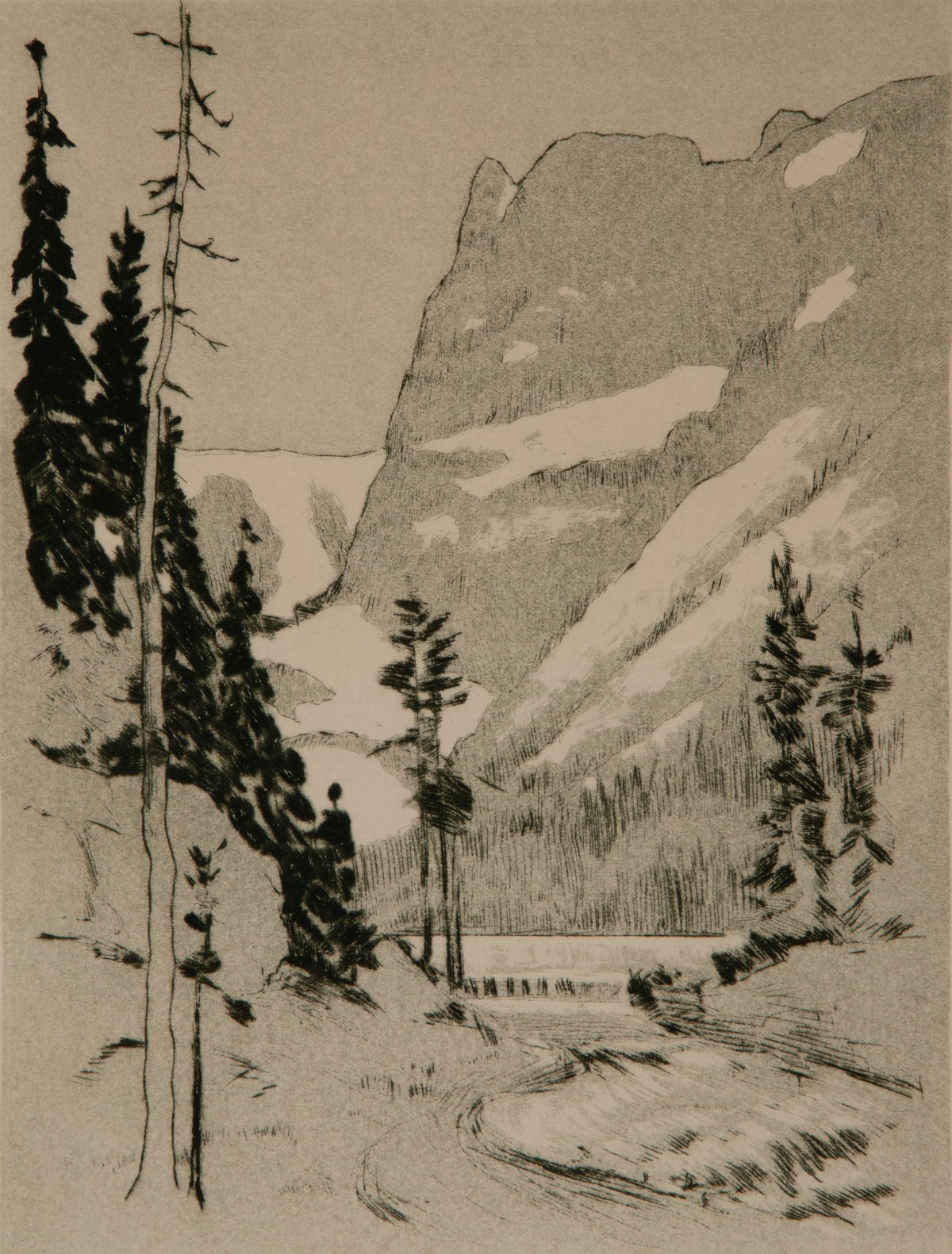 LYMAN BYXBE (1886-1980) EARLY SIGNED AQUATINT ETCHING