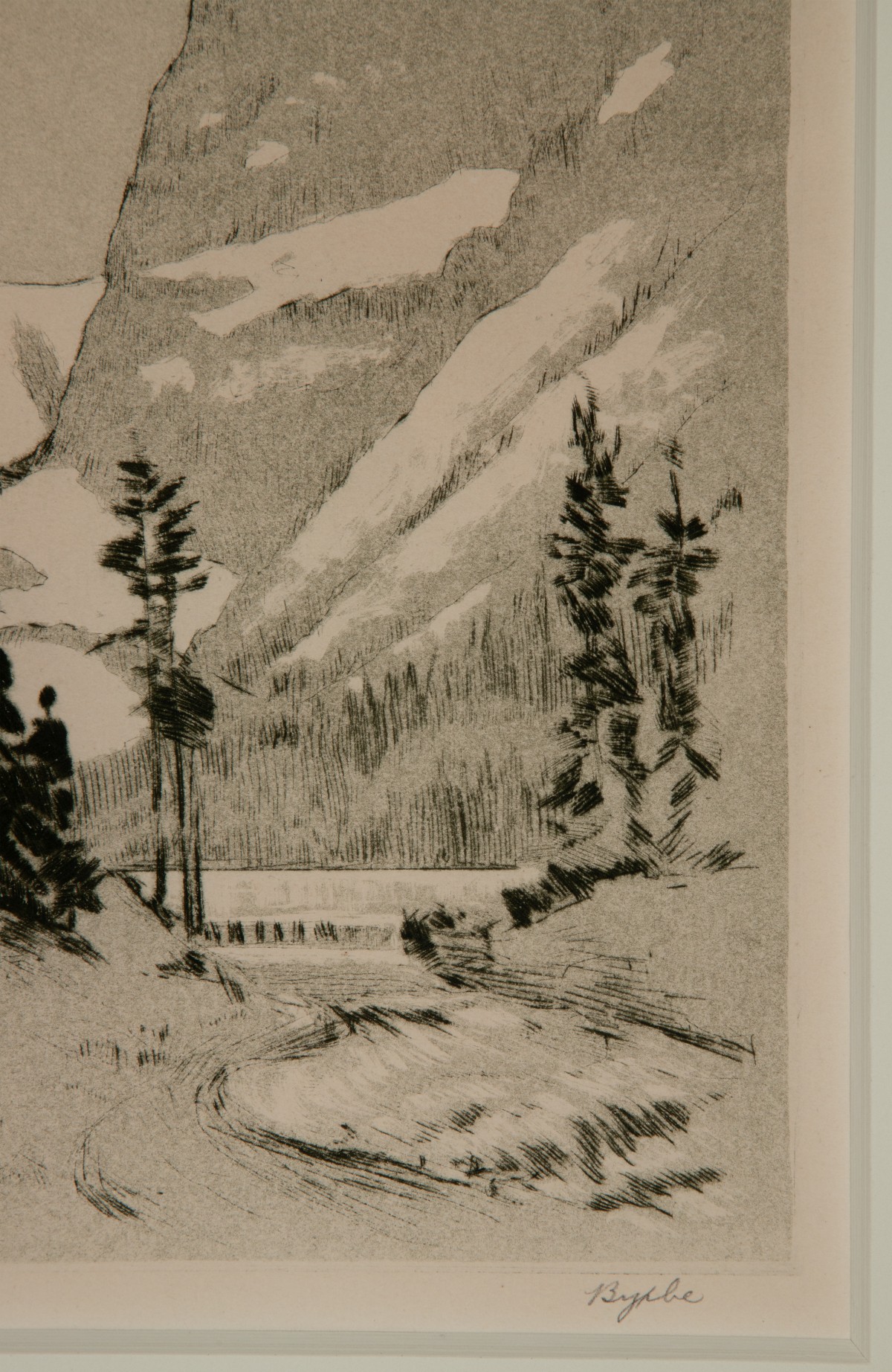 LYMAN BYXBE (1886-1980) EARLY SIGNED AQUATINT ETCHING